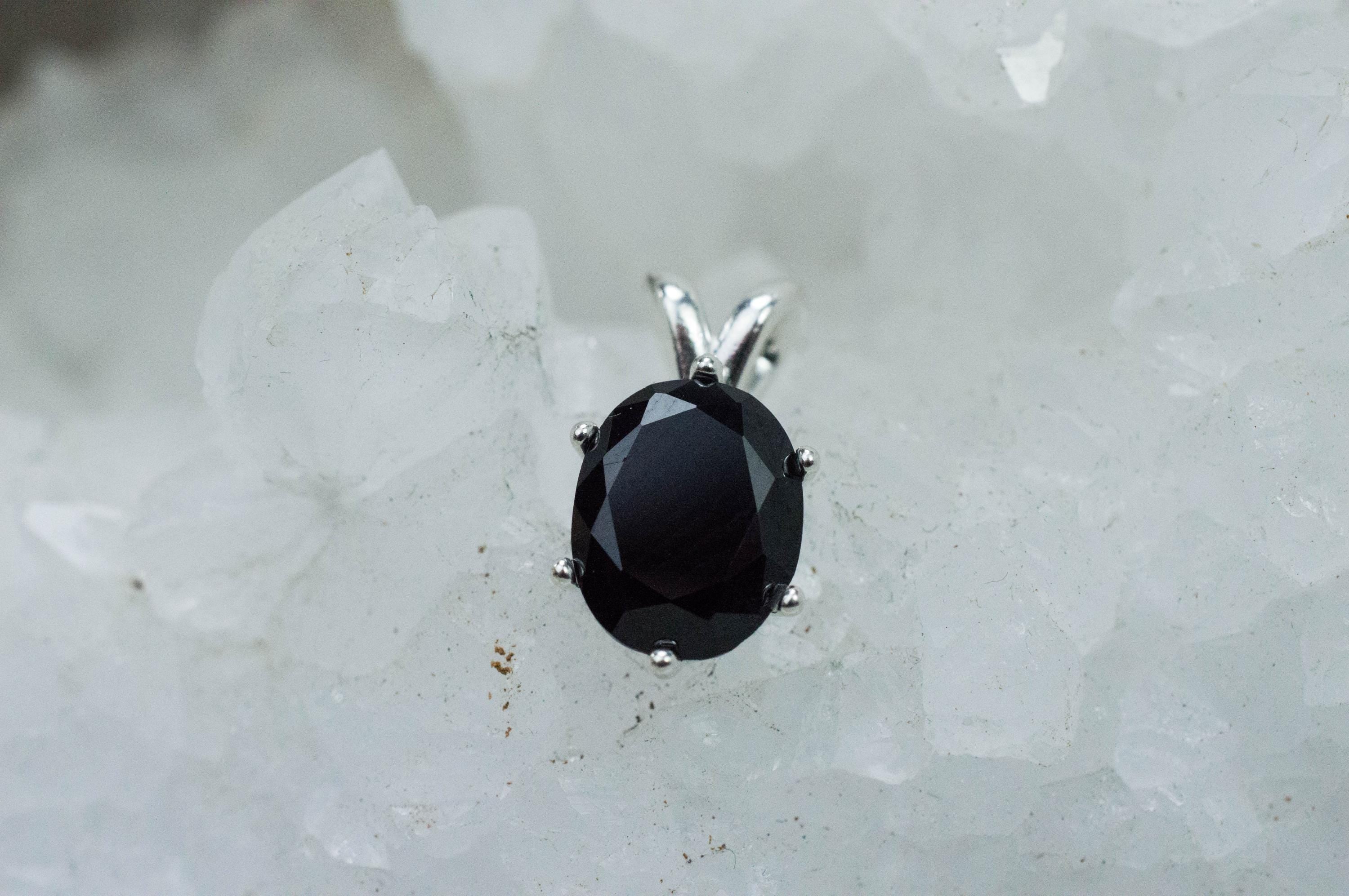 Black Spinel Pendant; Natural Untreated Thailand Spinel; 2.730cts - Mark Oliver Gems