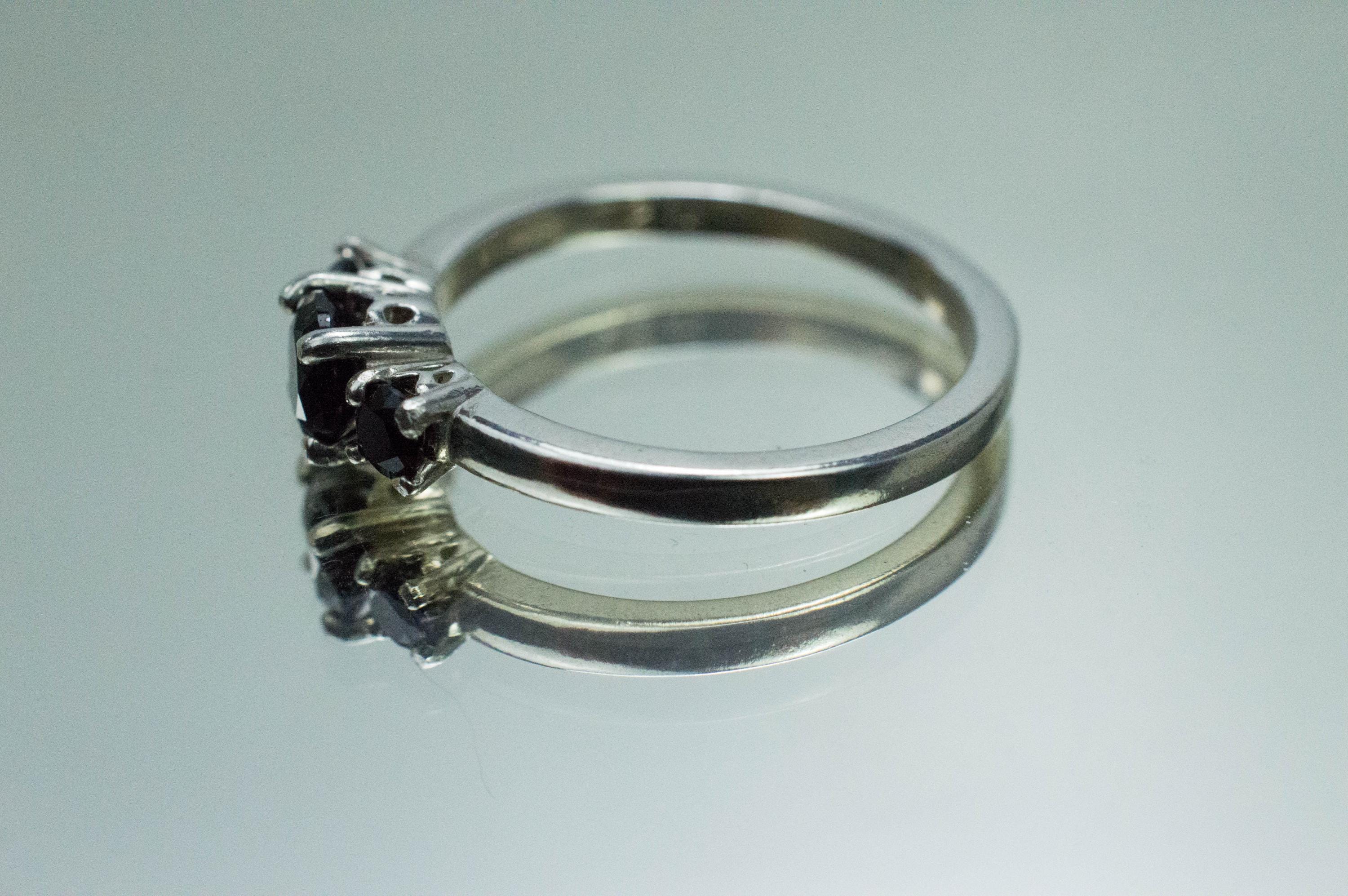 Black Spinel Ring, Natural Untreated Thailand Spinel; 0.600cts - Mark Oliver Gems