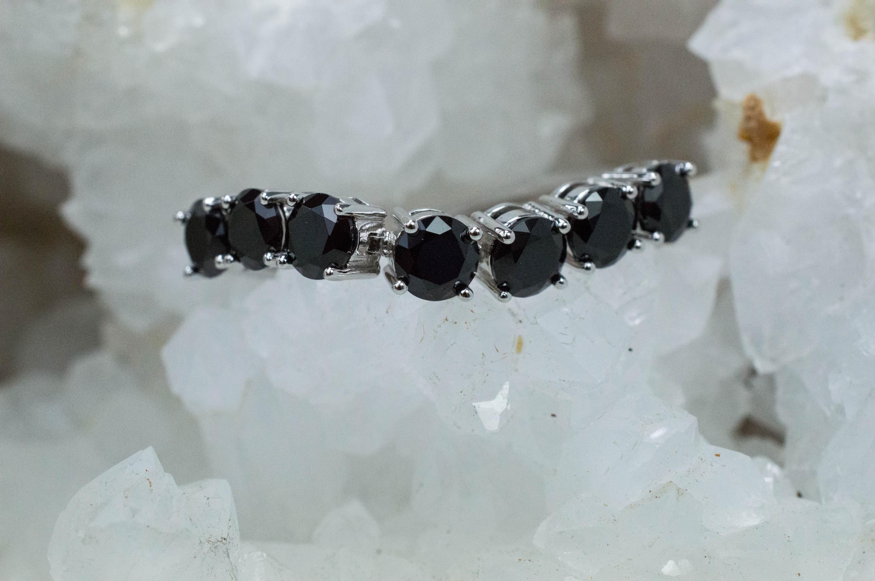 Black Spinel Bracelet; Natural Untreated Thailand Spinel; 6.960cts - Mark Oliver Gems