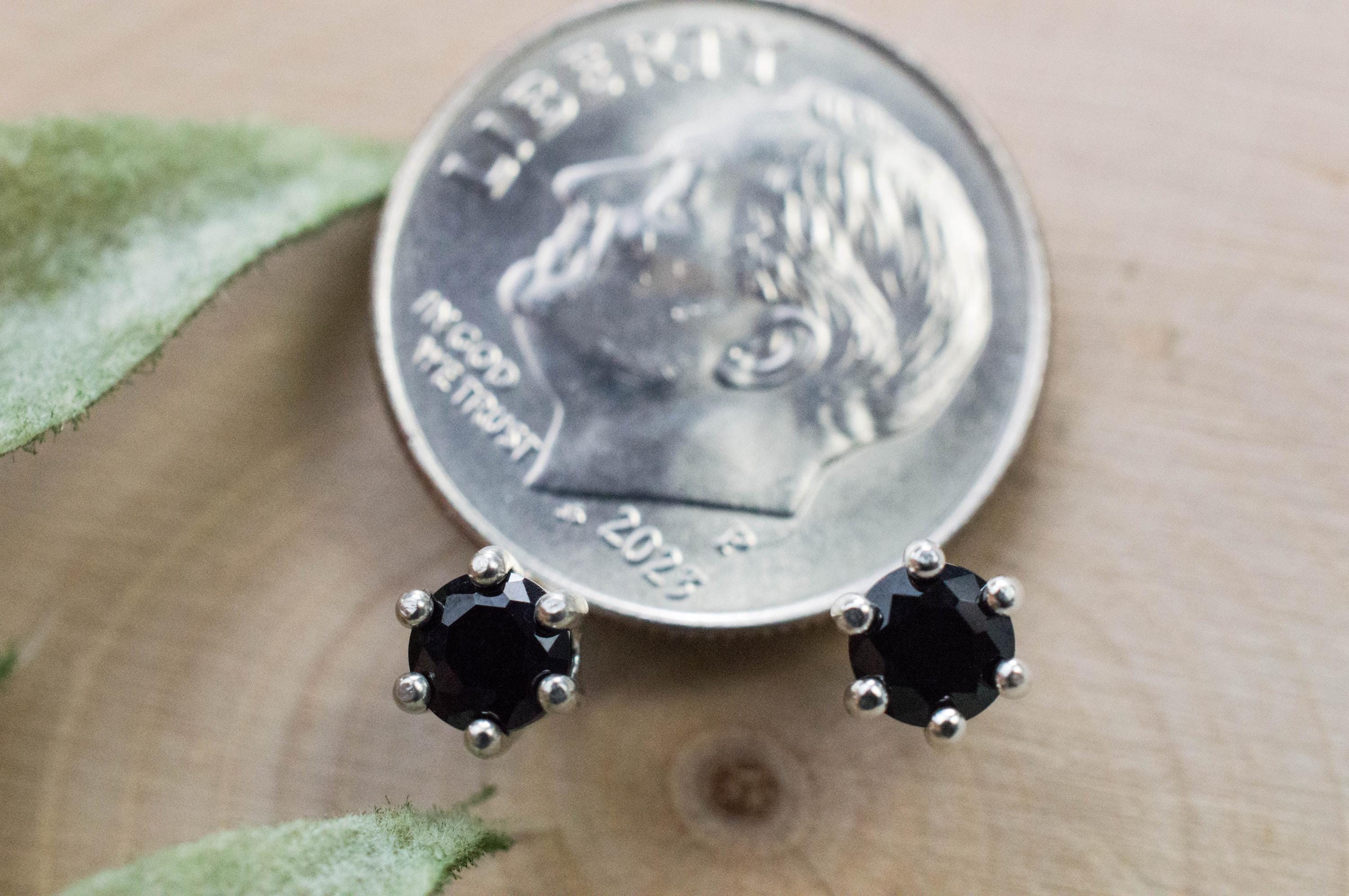 Black Spinel Earrings; Natural Untreated Thailand Spinel; 0.585cts - Mark Oliver Gems