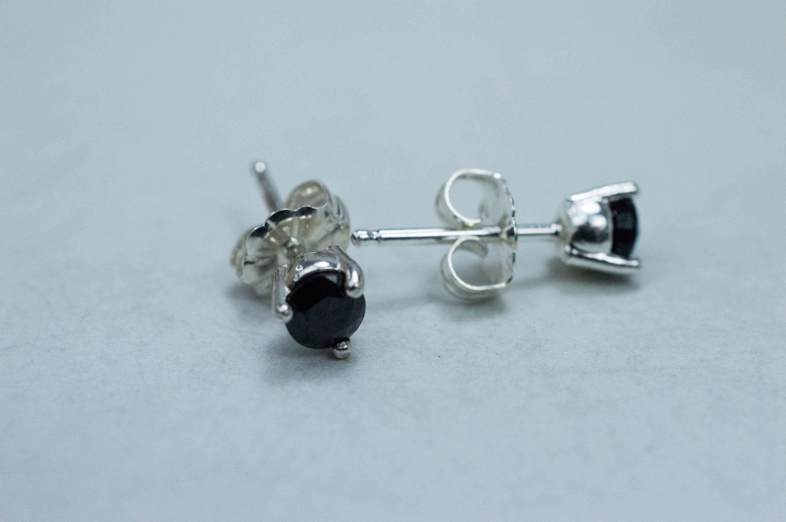 Black Spinel Earrings; Natural Untreated Thailand Spinel; 0.600cts - Mark Oliver Gems