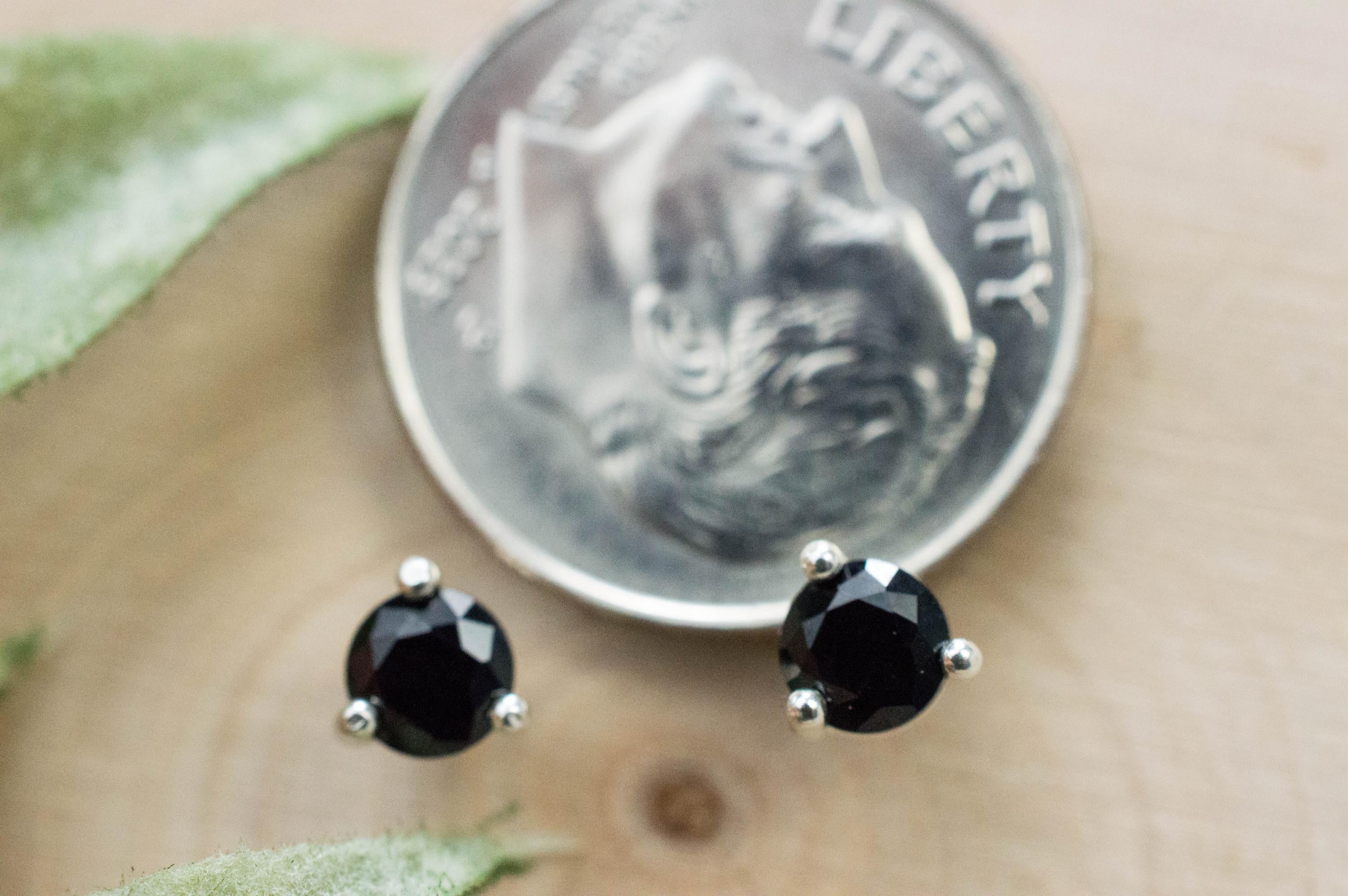 Black Spinel Earrings; Natural Untreated Thailand Spinel; 0.600cts - Mark Oliver Gems