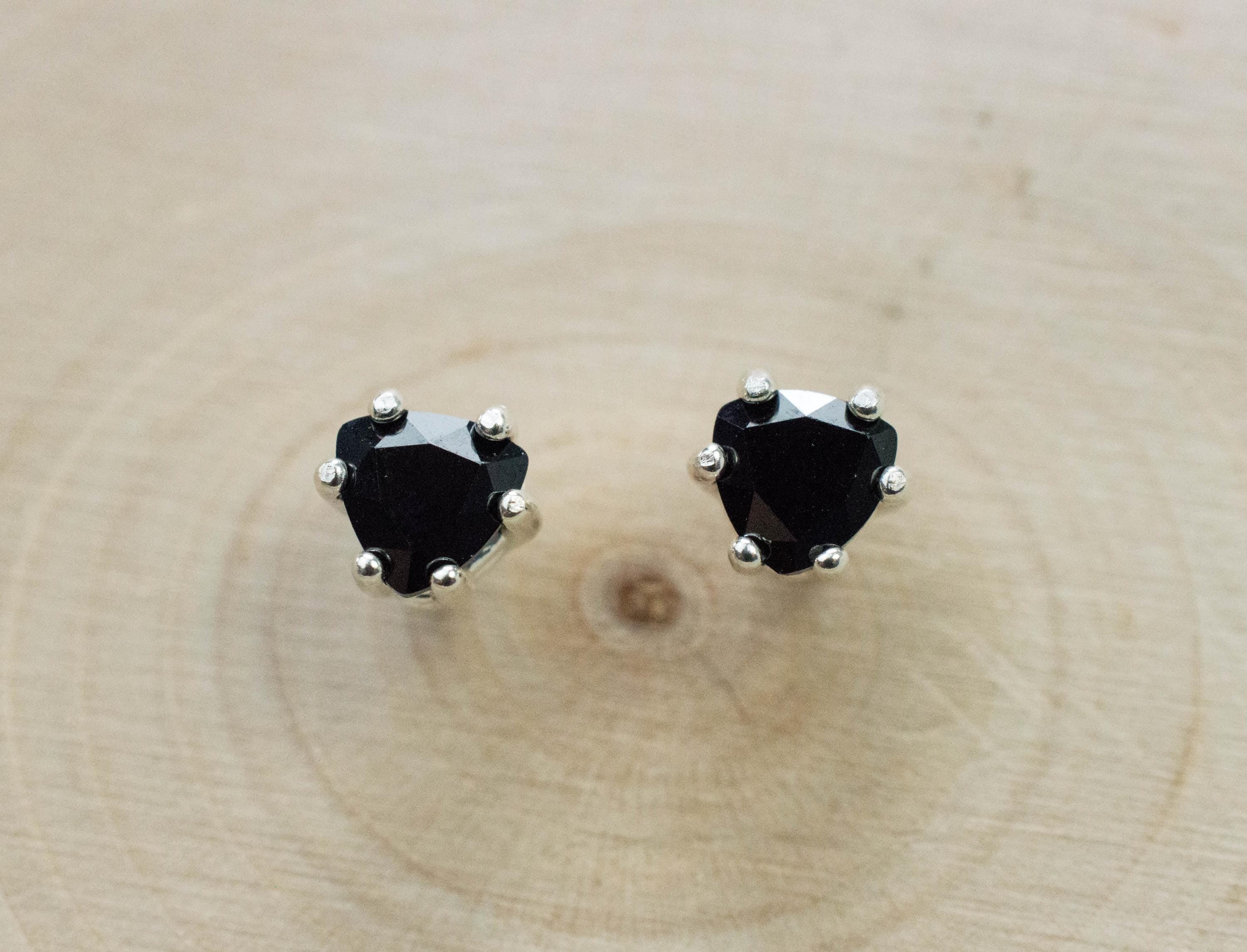 Black Spinel Earrings; Natural Untreated Thailand Spinel; 1.060cts - Mark Oliver Gems