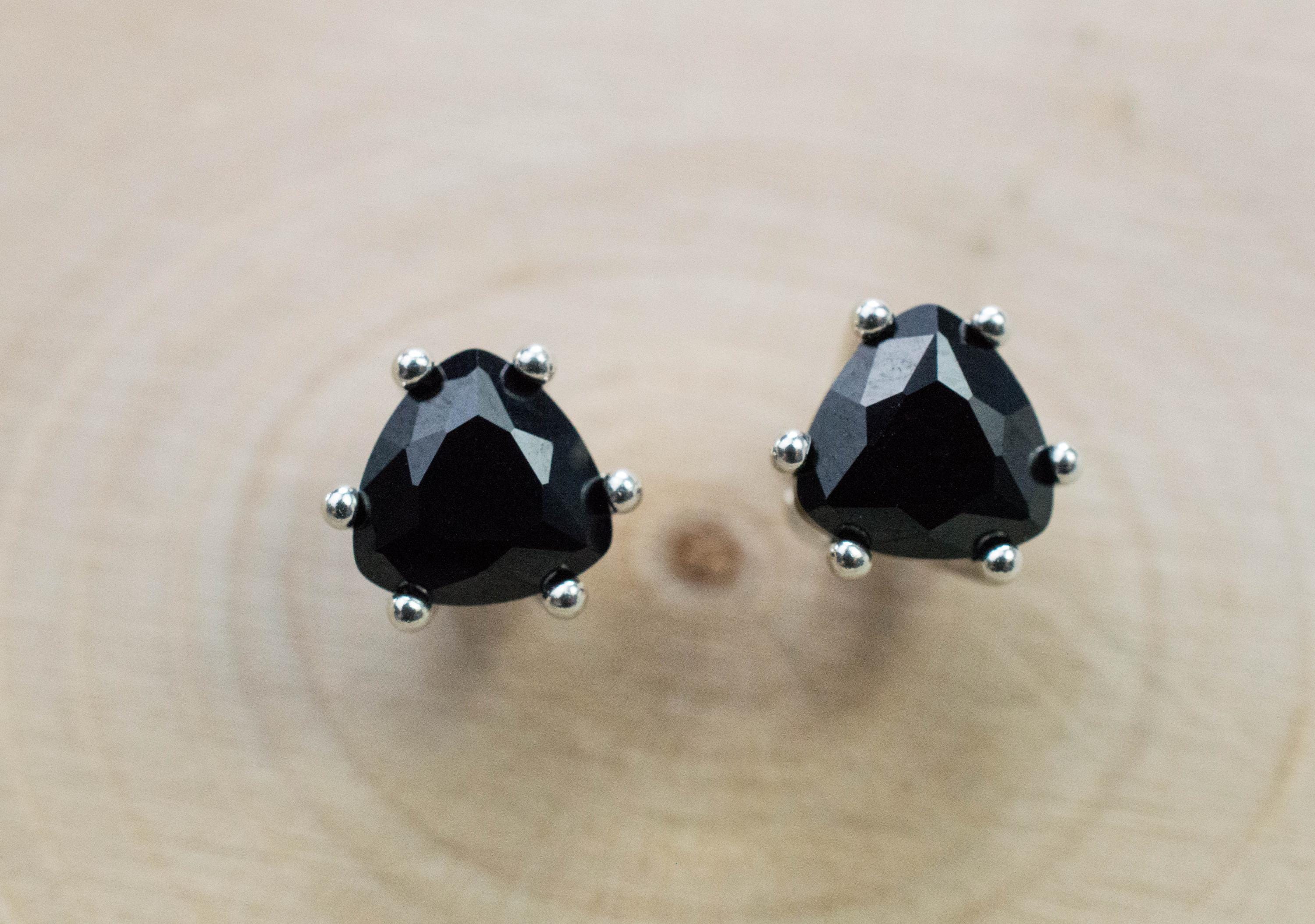 Black Spinel Earrings; Natural Untreated Thailand Spinel; 2.110cts - Mark Oliver Gems
