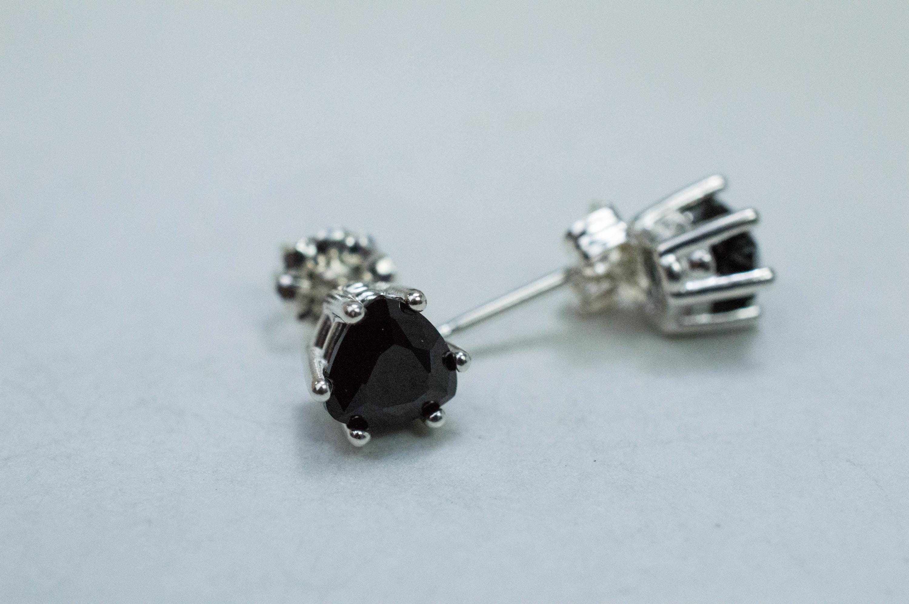 Black Spinel Earrings; Natural Untreated Thailand Spinel; 2.110cts - Mark Oliver Gems