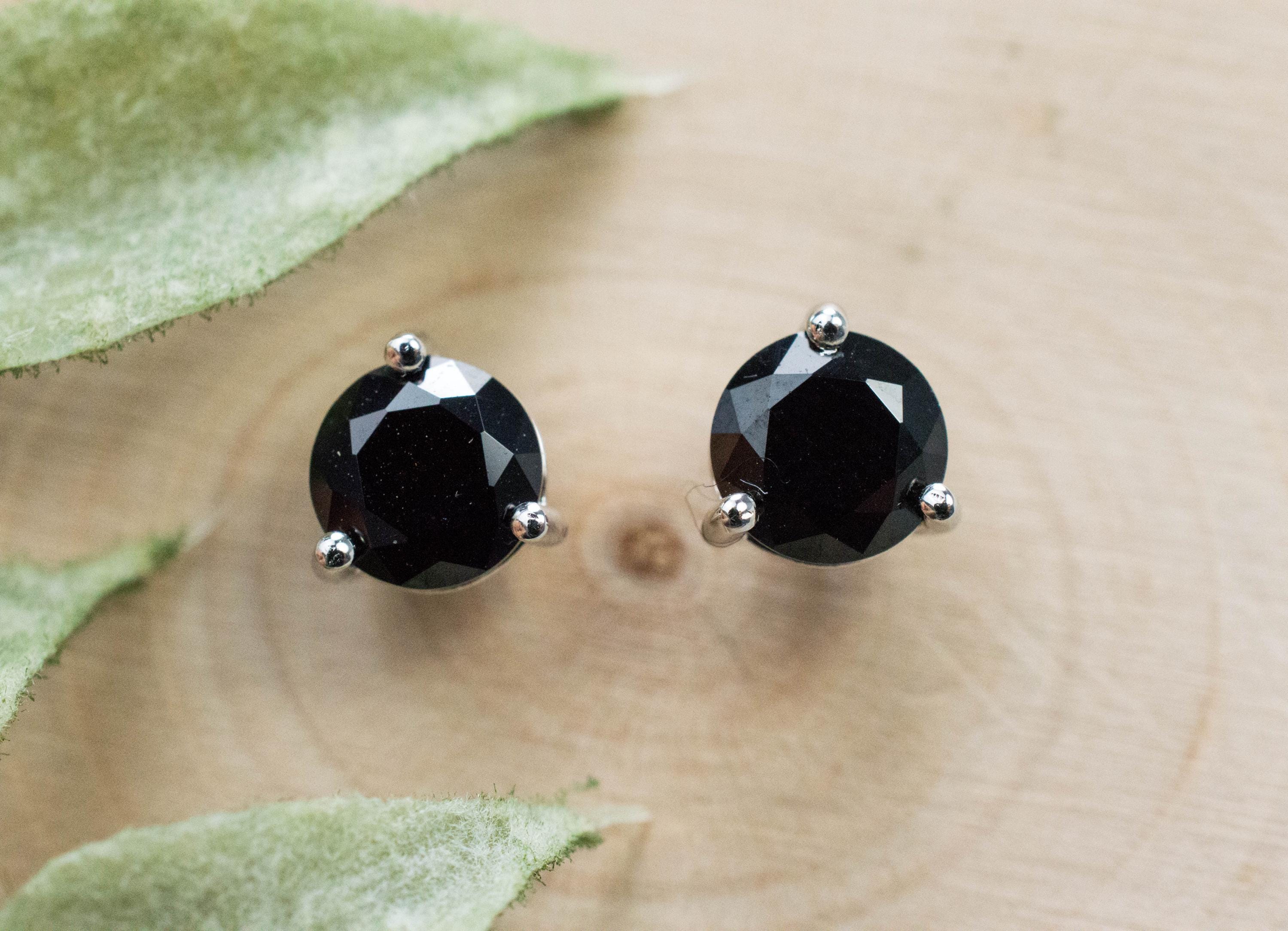 Black Spinel Earrings; Natural Untreated Thailand Spinel; 1.675cts - Mark Oliver Gems