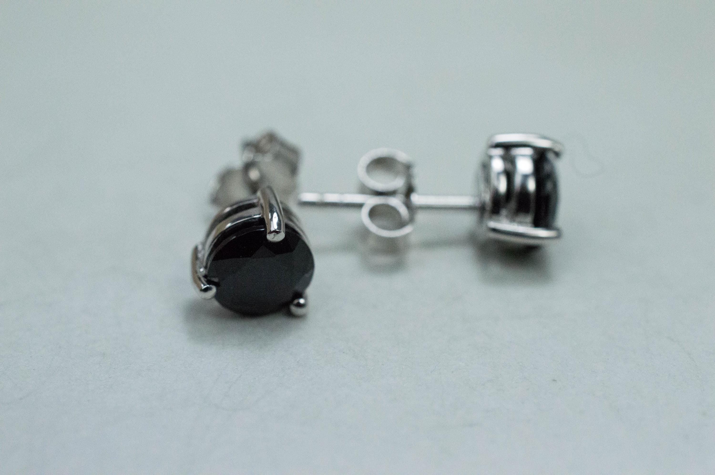 Black Spinel Earrings; Natural Untreated Thailand Spinel; 1.675cts - Mark Oliver Gems