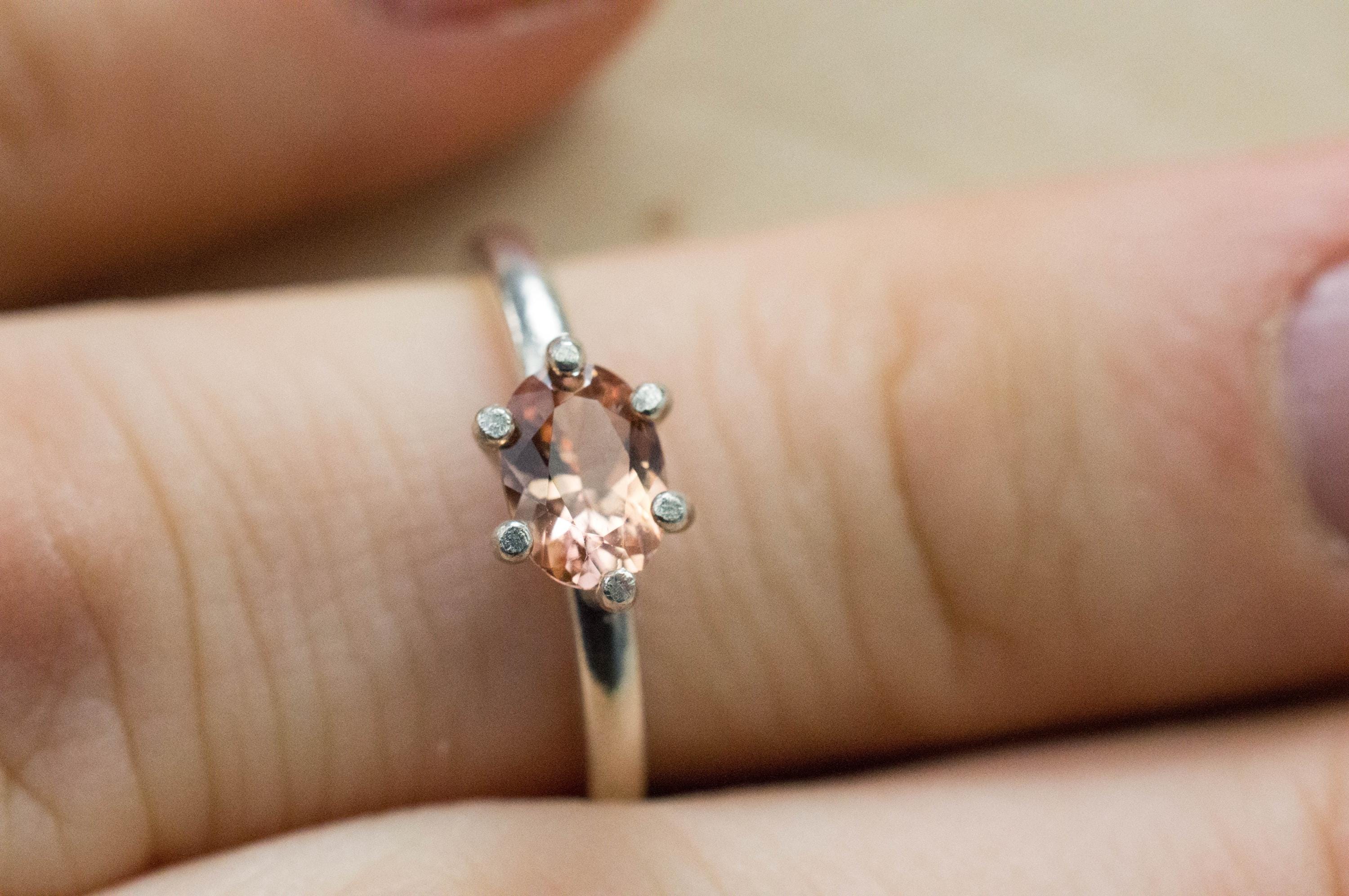 Peach Tourmaline Ring, Natural Untreated Brazil Tourmaline; 0.945cts - Mark Oliver Gems