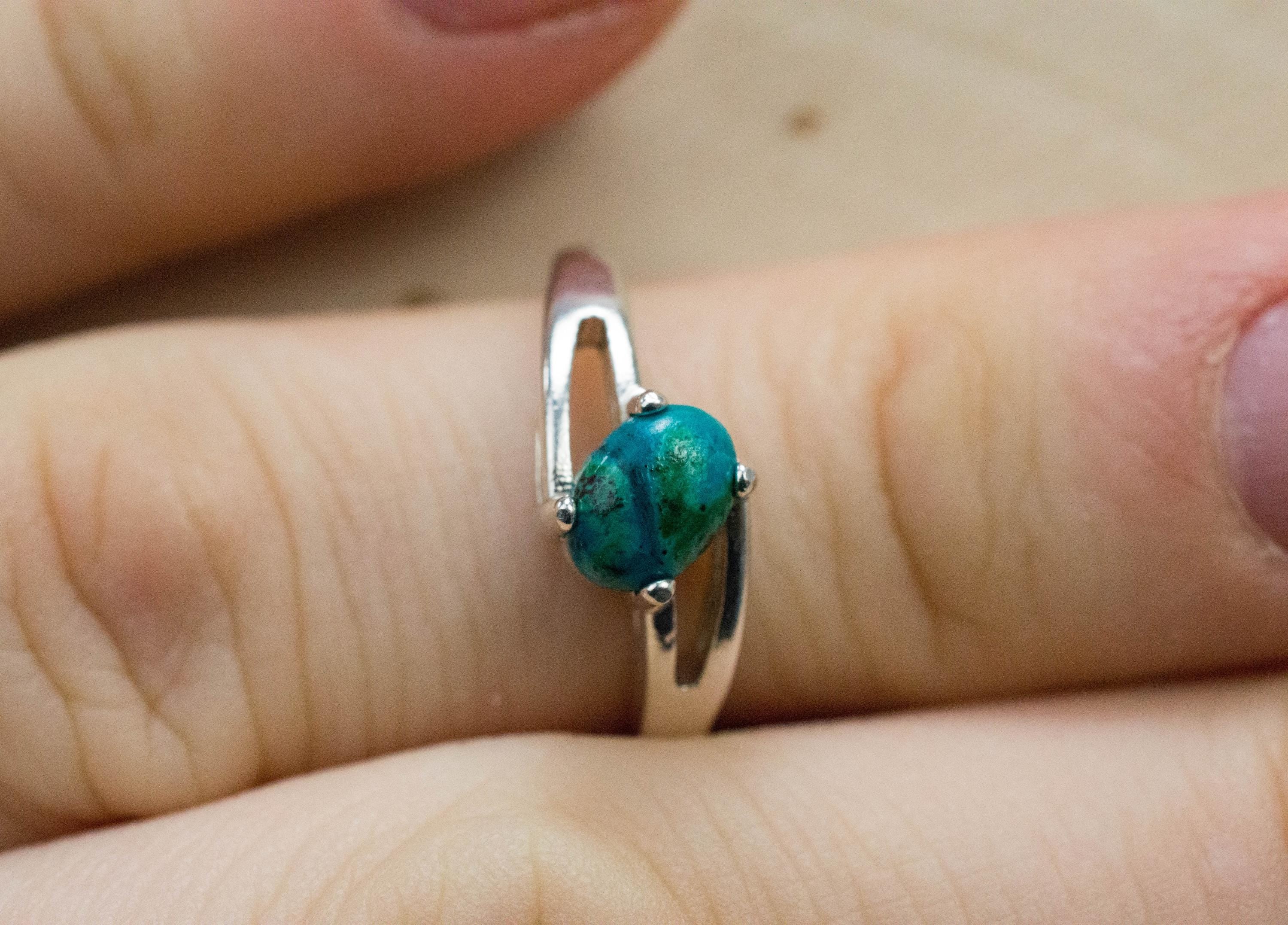 Chrysocolla Ring; Natural Untreated Arizona Inspiration Mine Chrysocolla; 0.880cts - Mark Oliver Gems