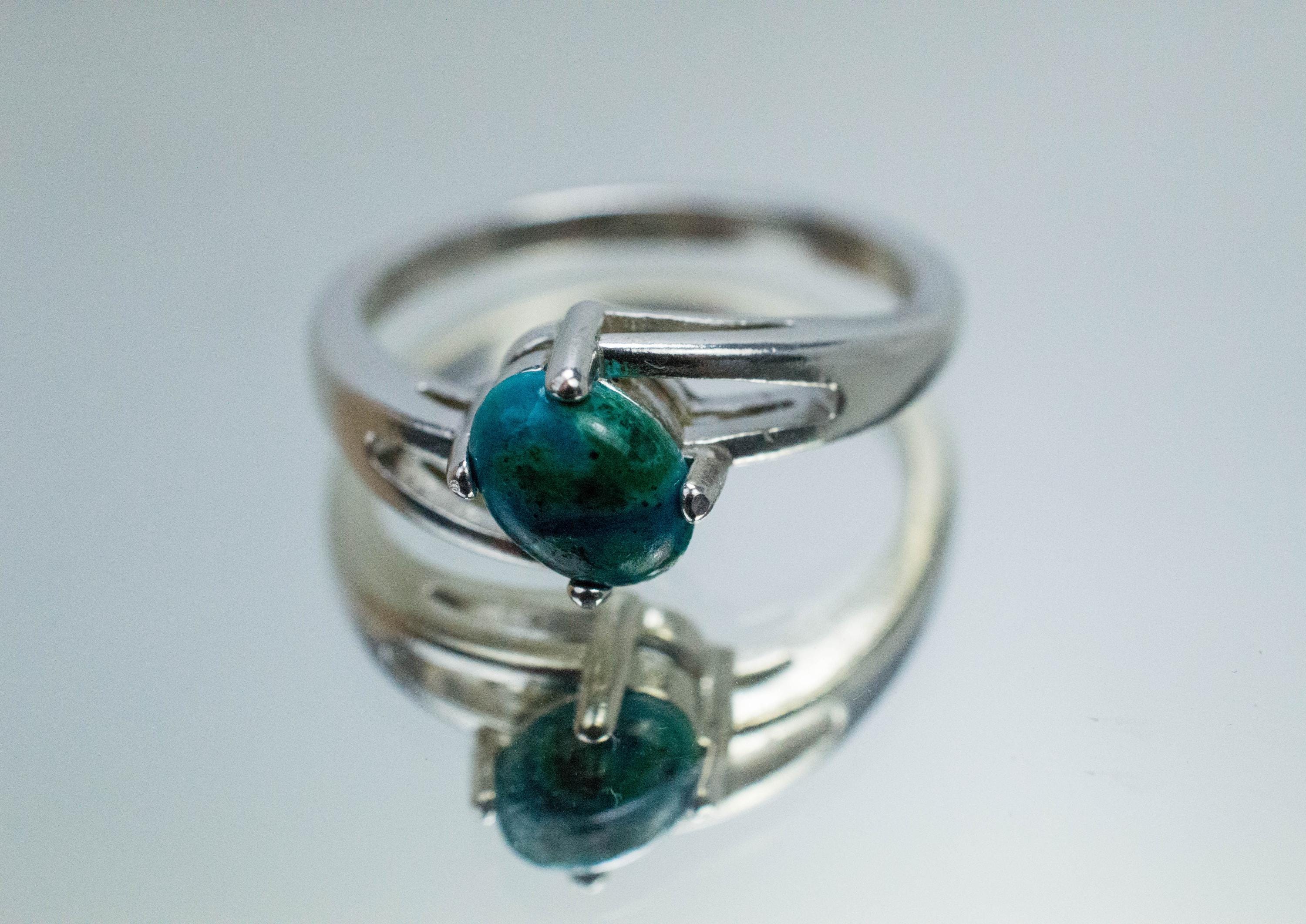 Chrysocolla Ring; Natural Untreated Arizona Inspiration Mine Chrysocolla; 0.880cts - Mark Oliver Gems