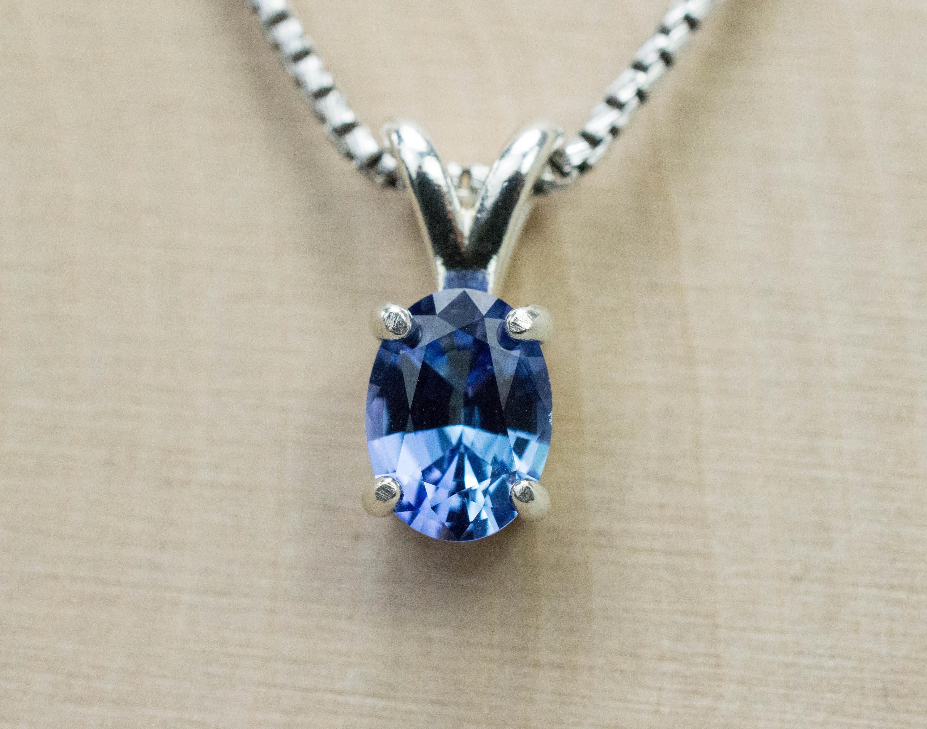 Tanzanite Pendant; Natural Untreated Tanzania Tanzanite; 1.100cts - Mark Oliver Gems