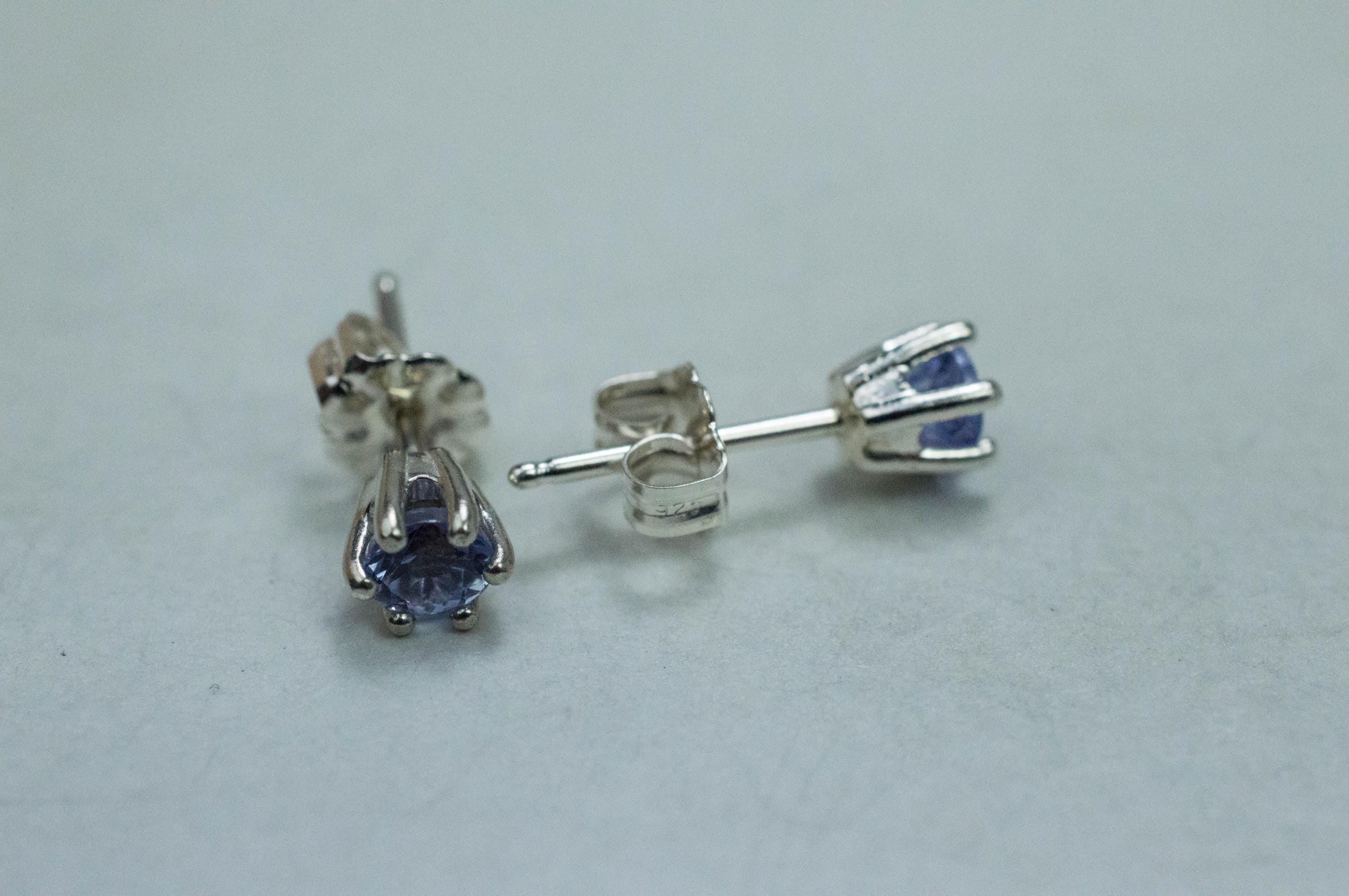 Tanzanite Earrings; Natural Tanzania Tanzanite; 0.640cts - Mark Oliver Gems