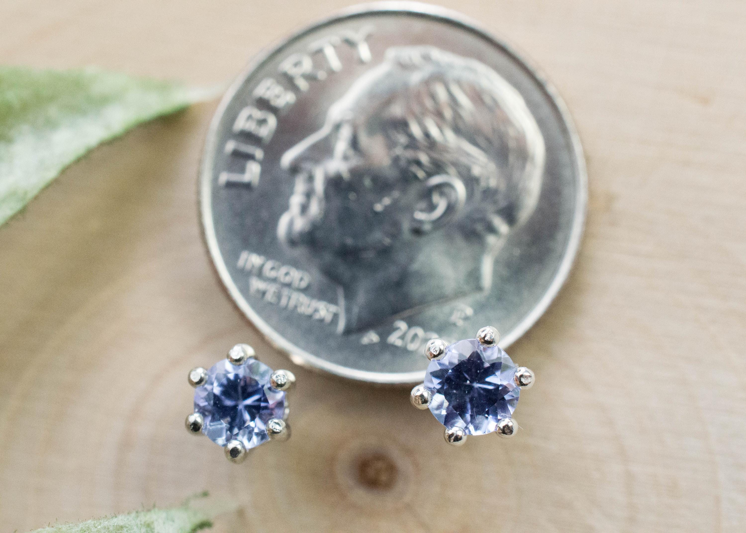 Tanzanite Earrings; Natural Tanzania Tanzanite; 0.640cts - Mark Oliver Gems