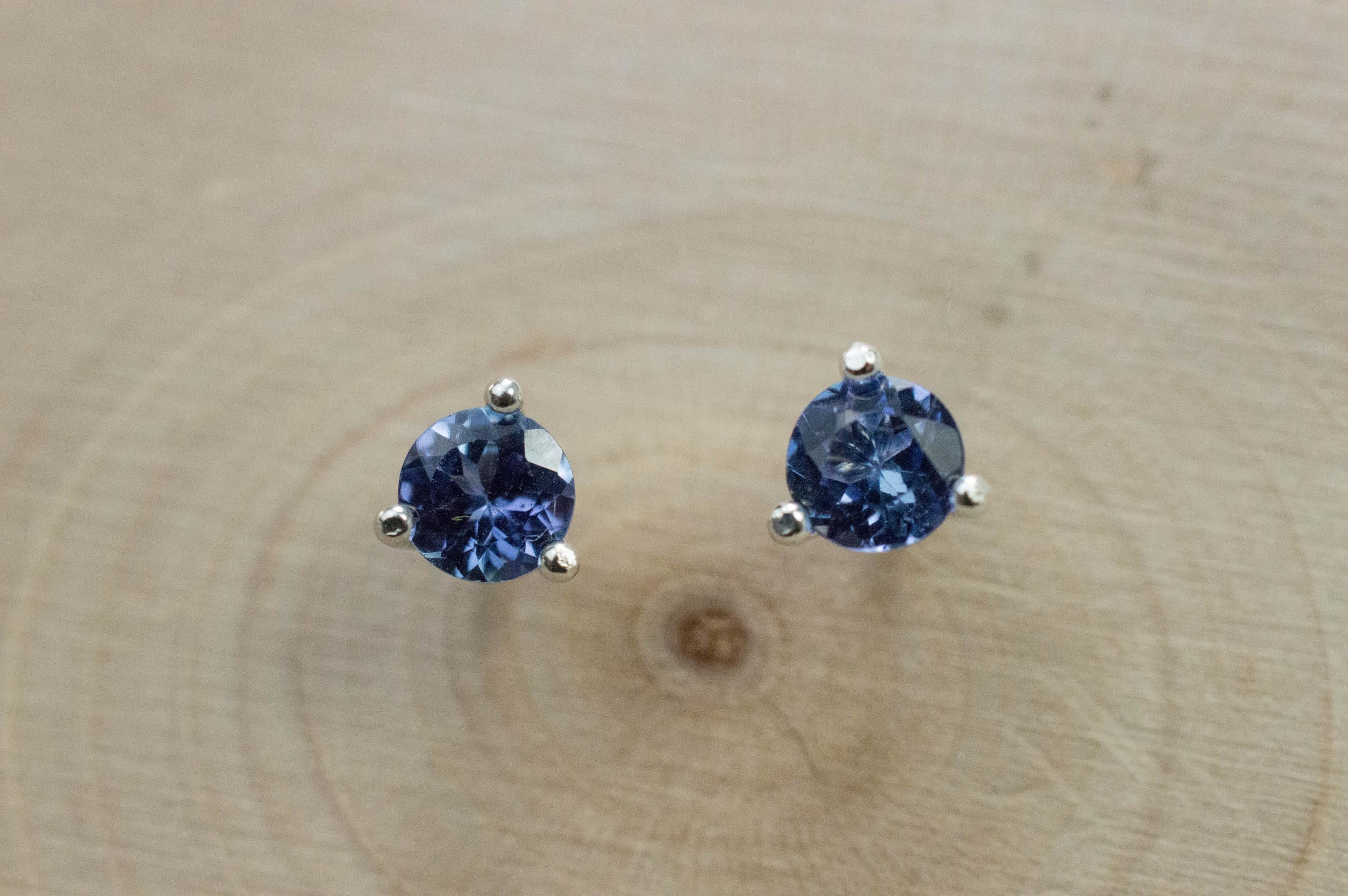 Tanzanite Earrings; Natural Tanzania Tanzanite; 0.685cts - Mark Oliver Gems