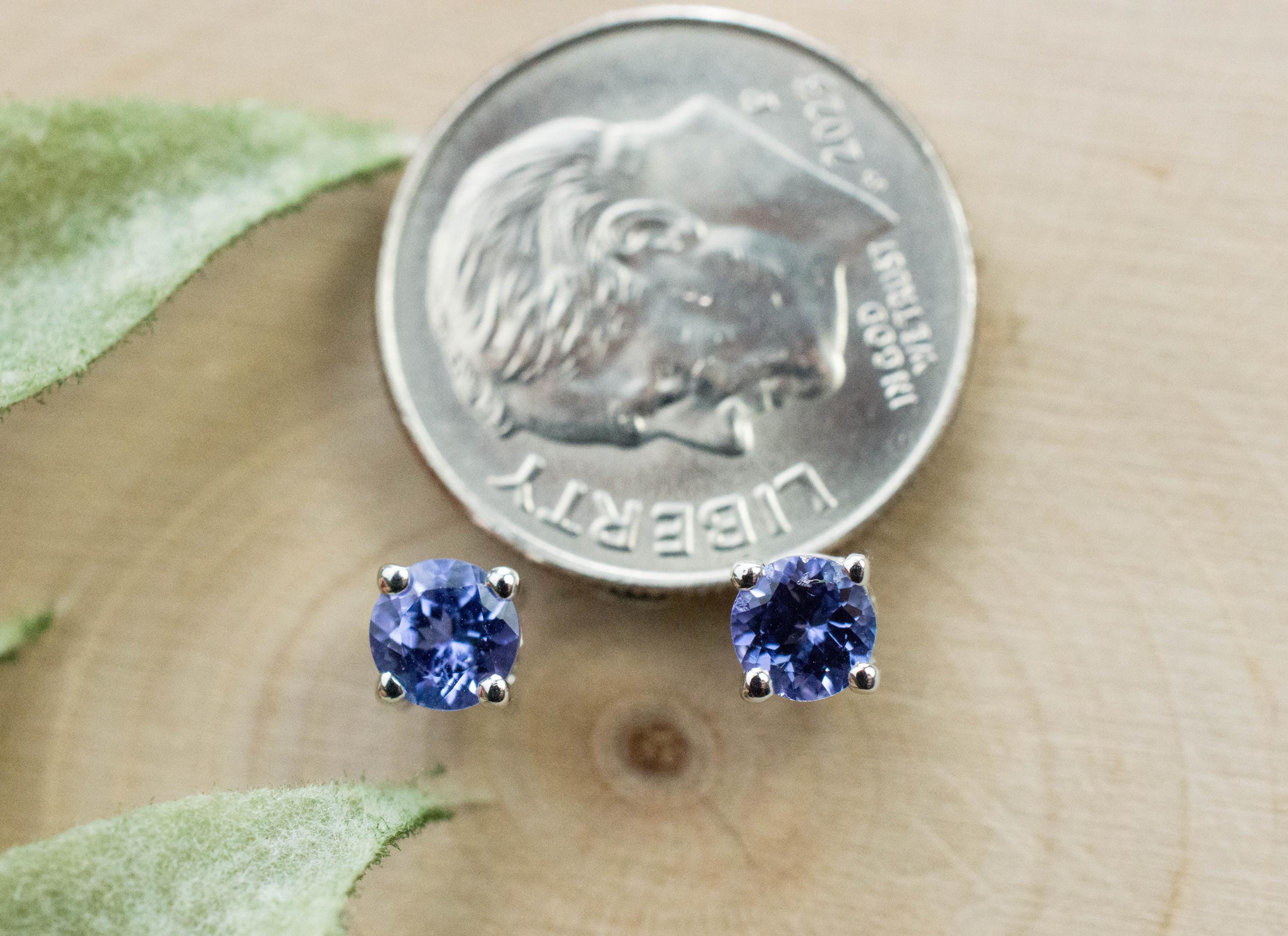 Tanzanite Earrings; Natural Tanzania Tanzanite; 0.690cts - Mark Oliver Gems