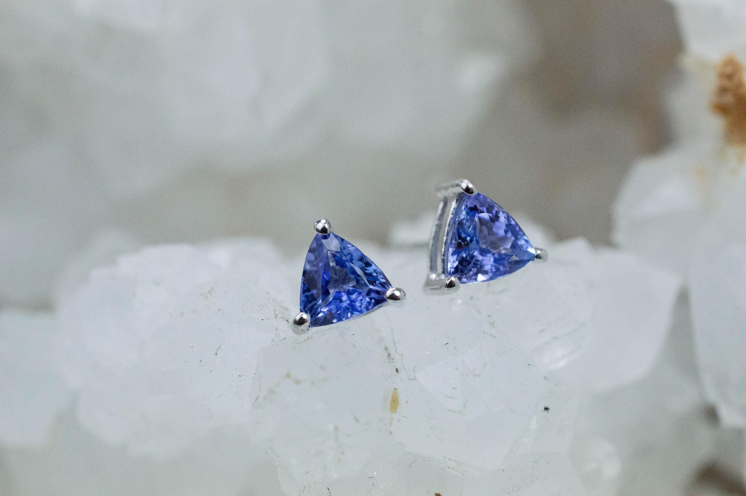 Tanzanite Earrings; Natural Tanzania Tanzanite; 0.950cts - Mark Oliver Gems