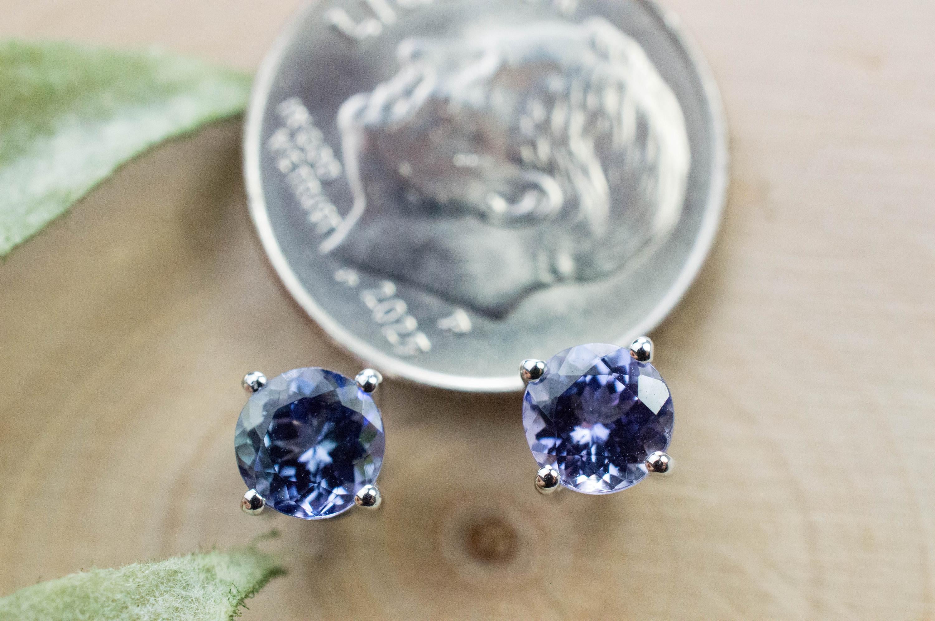 Tanzanite Earrings; Natural Tanzania Tanzanite; 0.980cts - Mark Oliver Gems