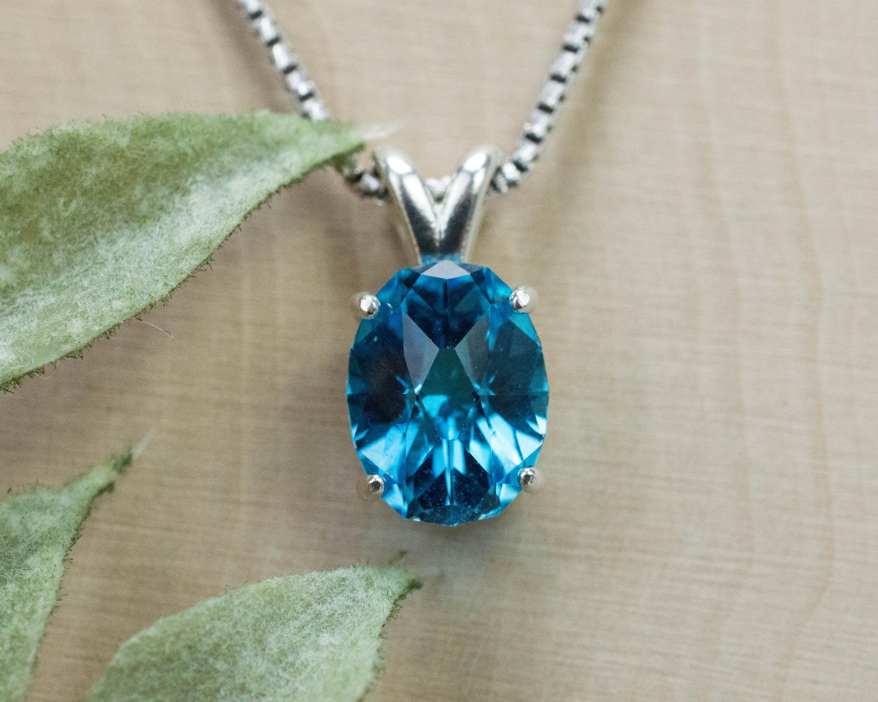 Blue Topaz Pendant; Natural Brazilian Topaz; 4.340cts - Mark Oliver Gems