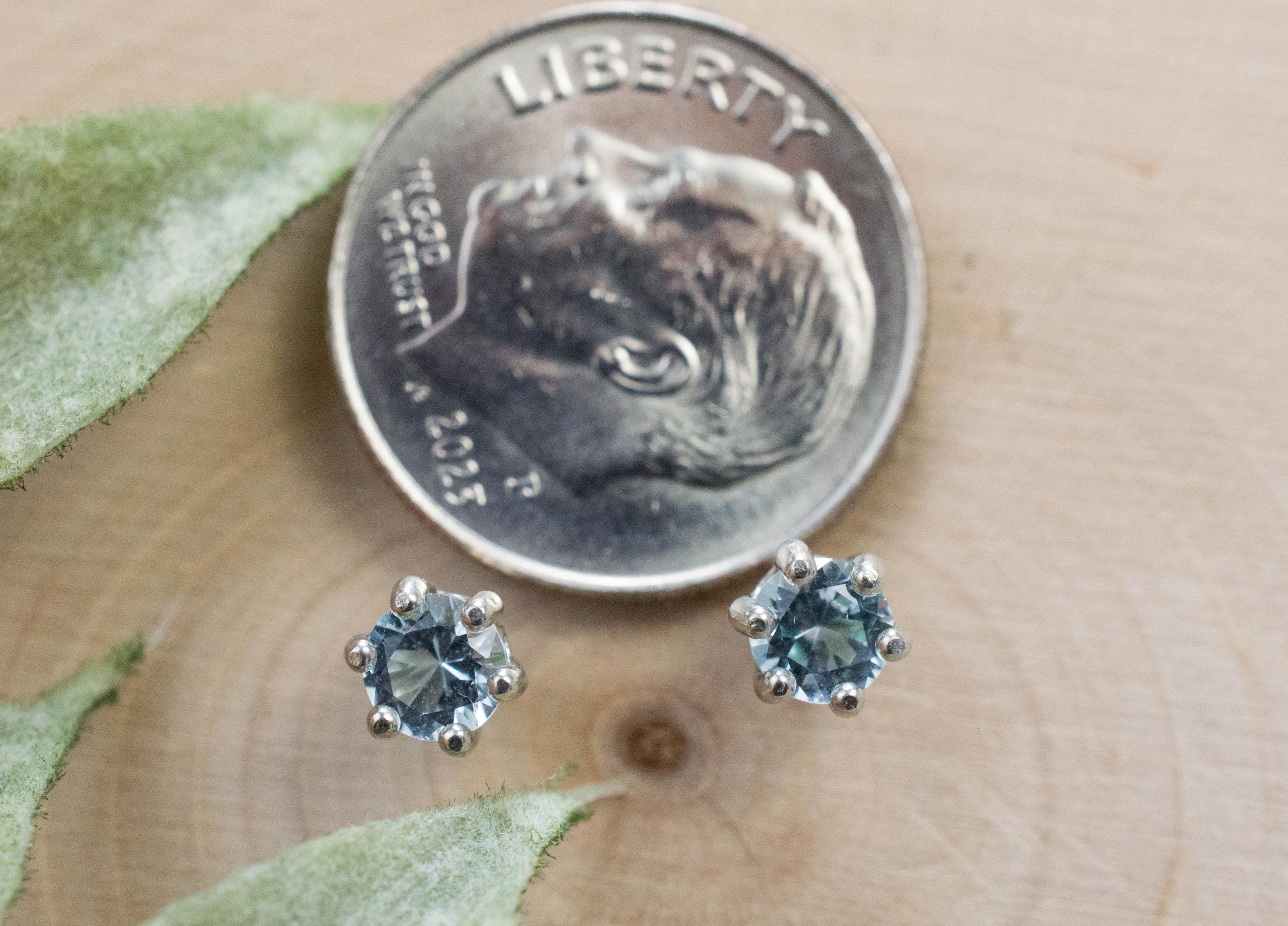 Blue Topaz Earrings; Natural Brazilian Topaz; 0.530cts - Mark Oliver Gems