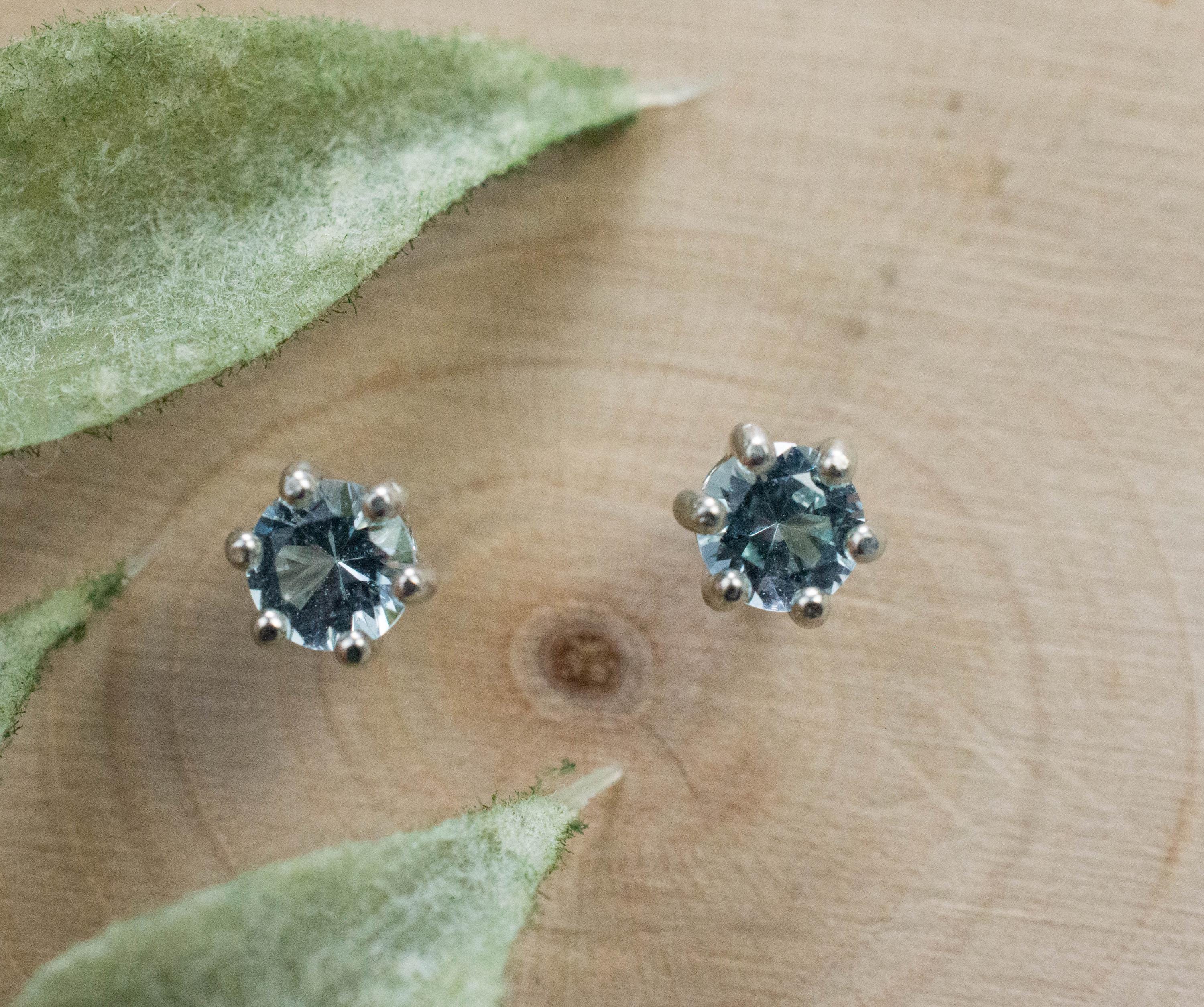 Blue Topaz Earrings; Natural Brazilian Topaz; 0.530cts - Mark Oliver Gems