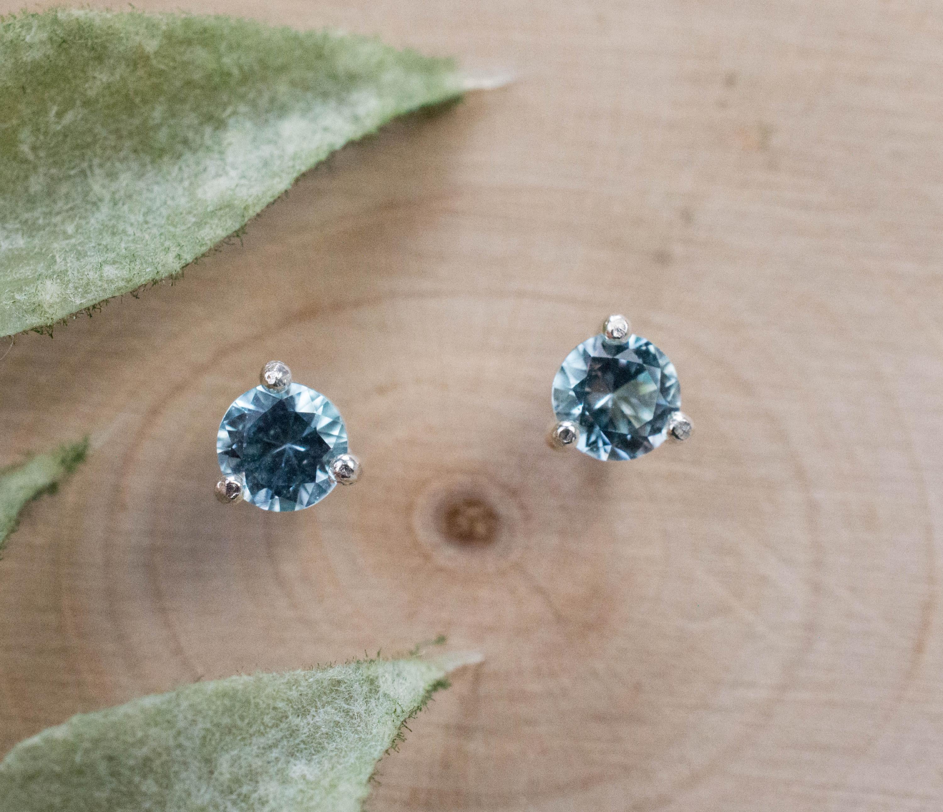 Blue Topaz Earrings; Natural Brazilian Topaz; 0.565cts - Mark Oliver Gems