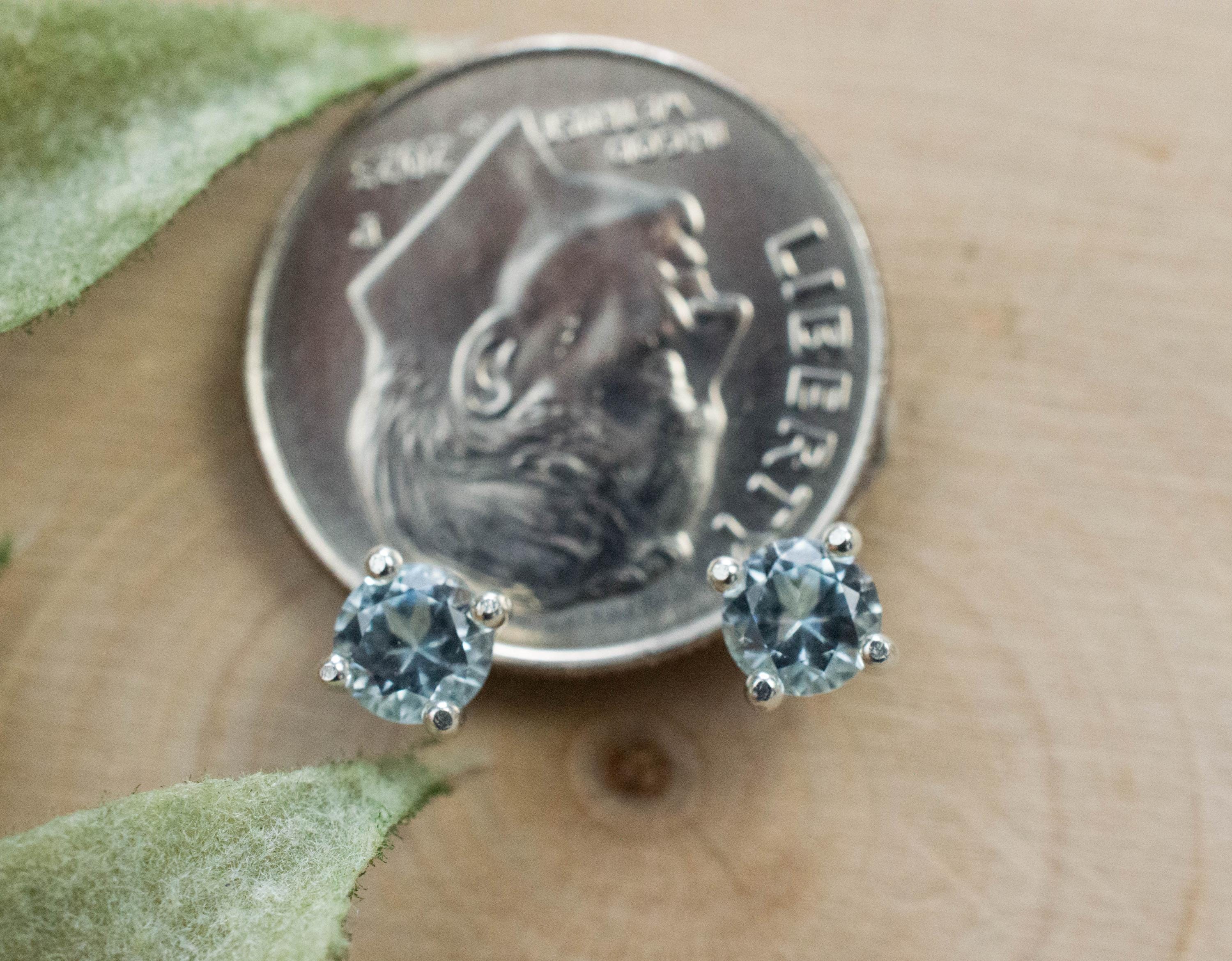Blue Topaz Earrings; Natural Brazilian Topaz; 0.580cts - Mark Oliver Gems