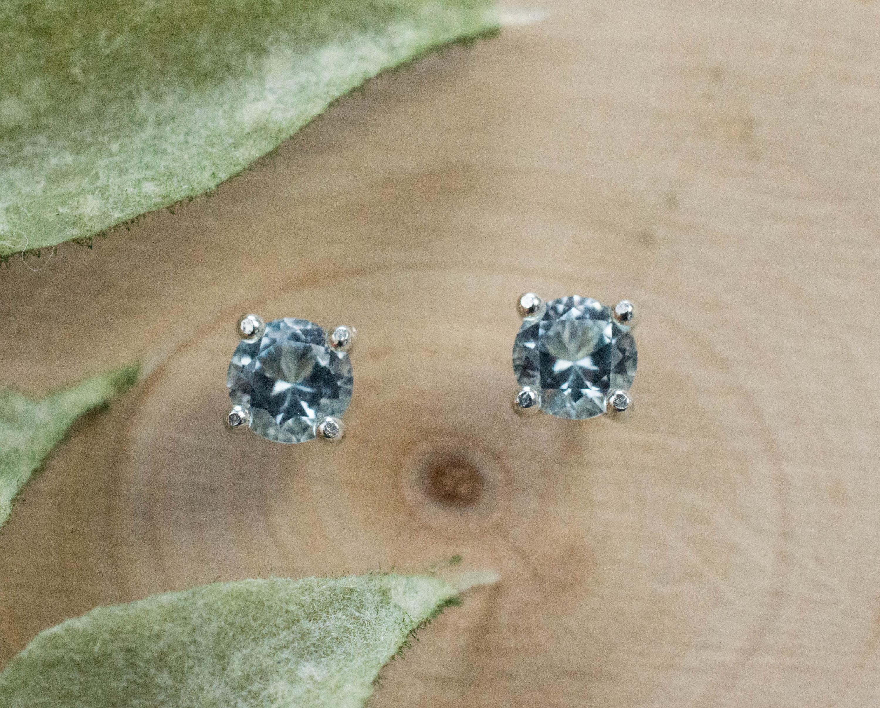 Blue Topaz Earrings; Natural Brazilian Topaz; 0.580cts - Mark Oliver Gems