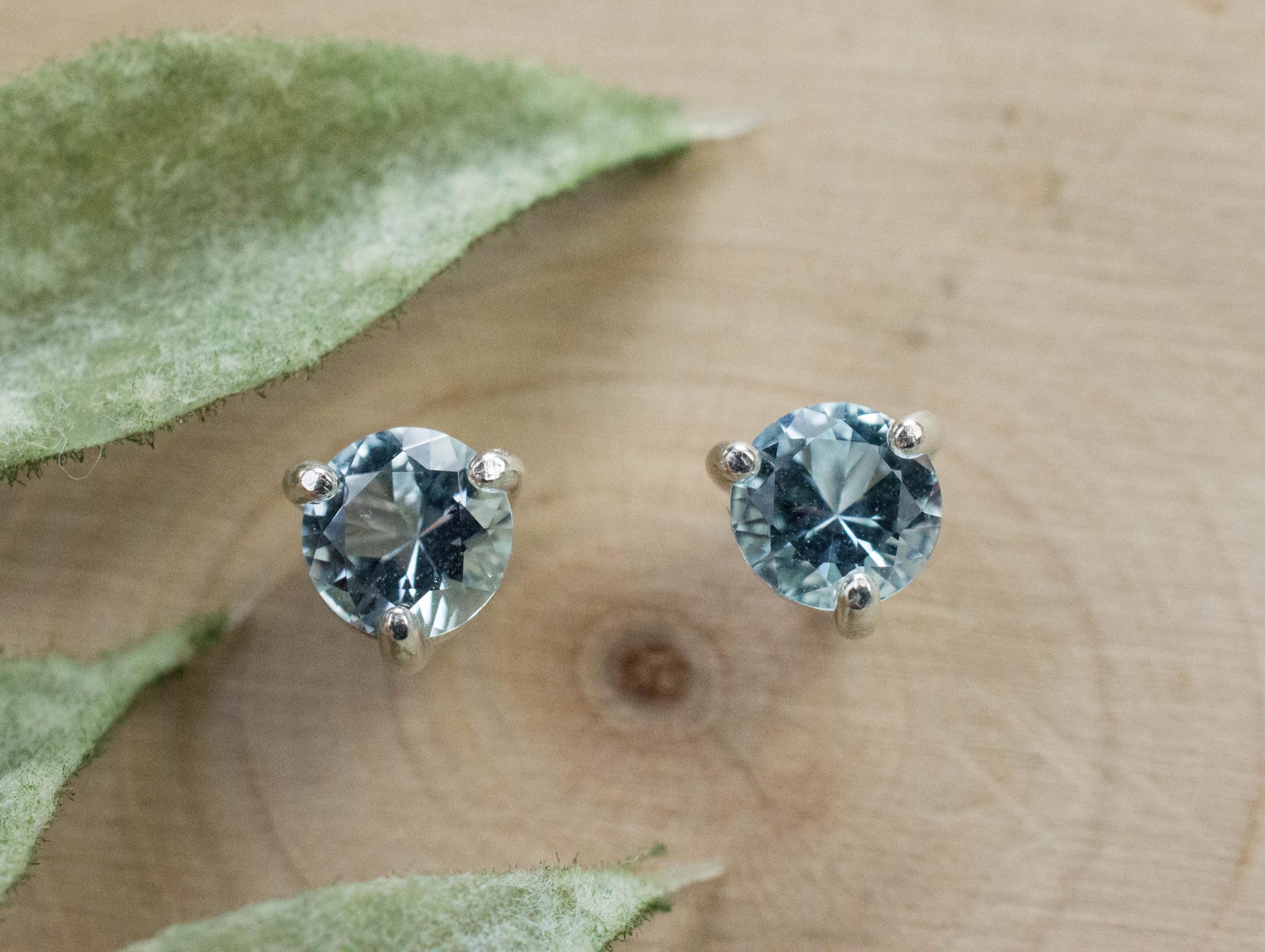 Blue Topaz Earrings; Natural Brazilian Topaz; 0.985cts - Mark Oliver Gems