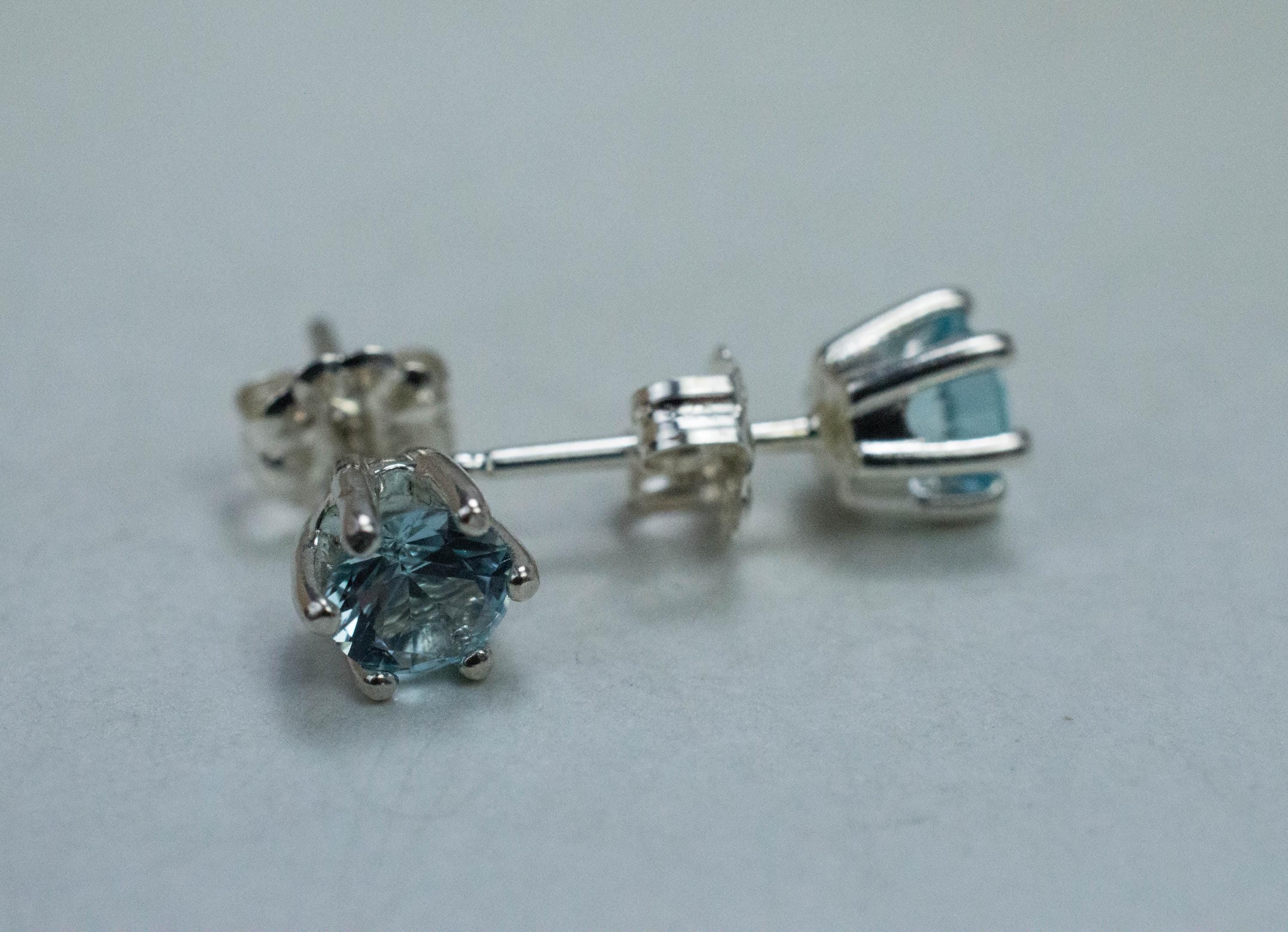 Blue Topaz Earrings; Natural Brazilian Topaz; 1.050cts - Mark Oliver Gems