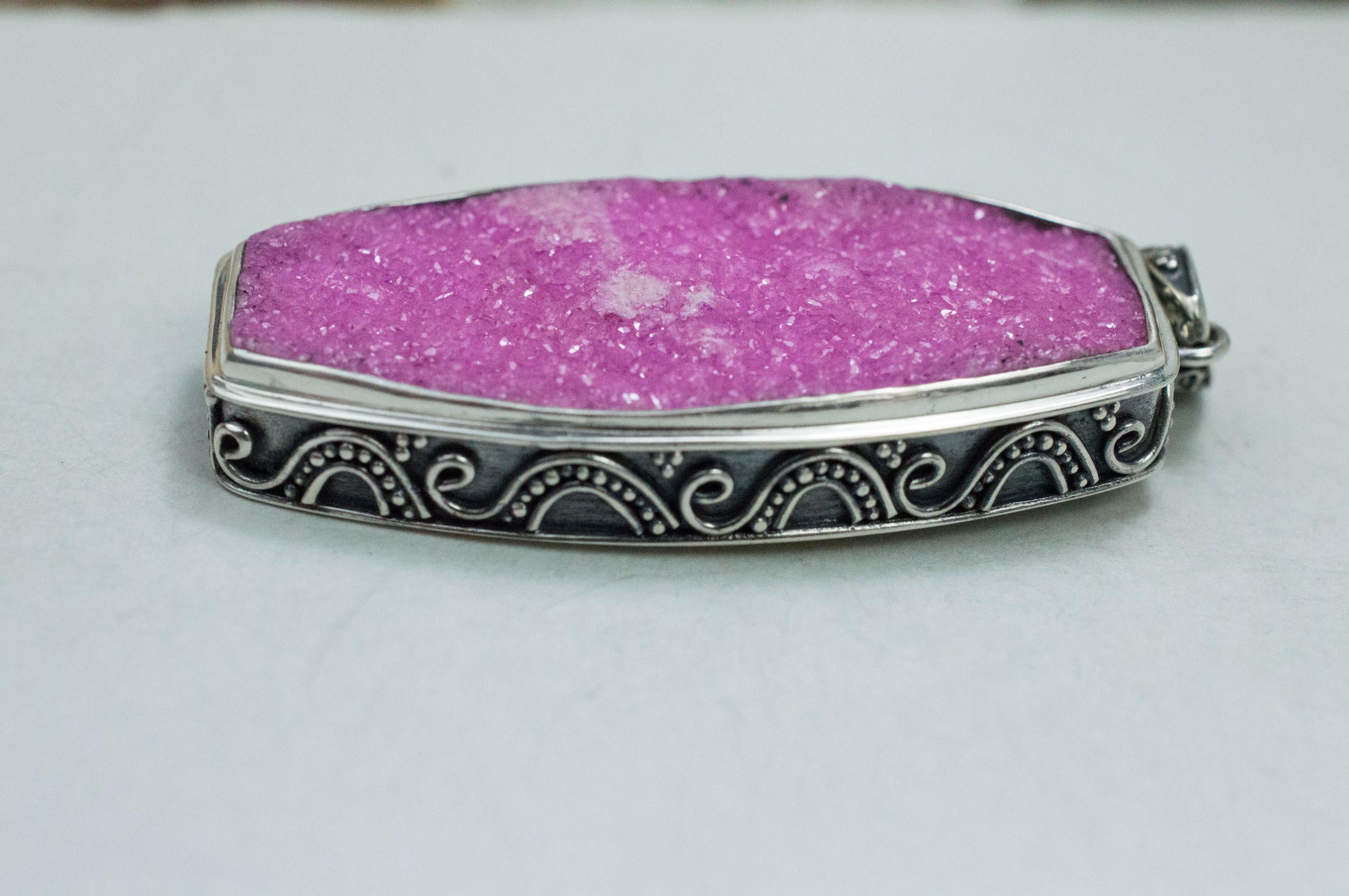 Cobalt Calcite Pendant, Natural Untreated Congo Cobalto Calcite; 41x21mm - Mark Oliver Gems