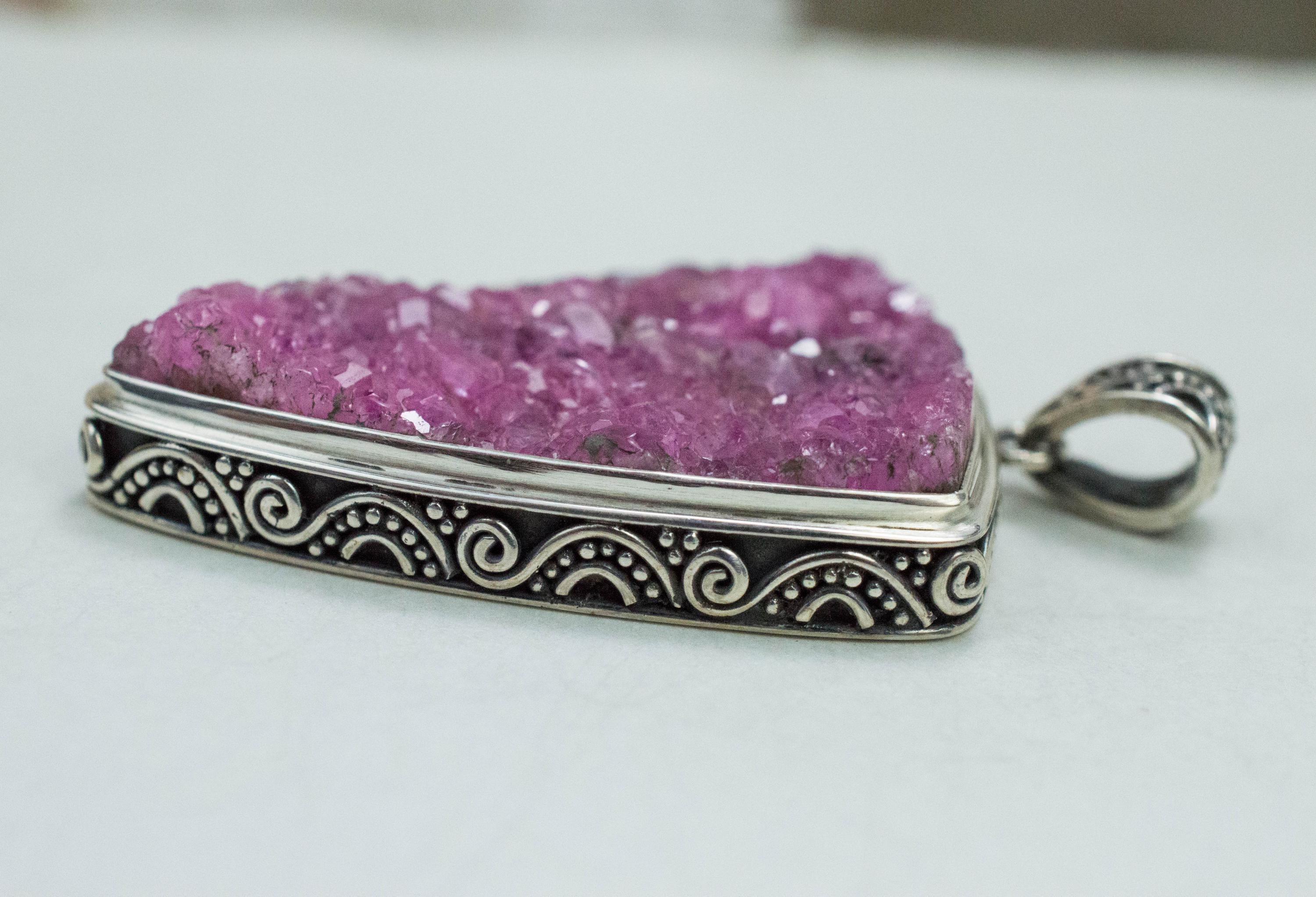 Cobalt Calcite Pendant, Natural Untreated Congo Cobalto Calcite; 31x22mm - Mark Oliver Gems