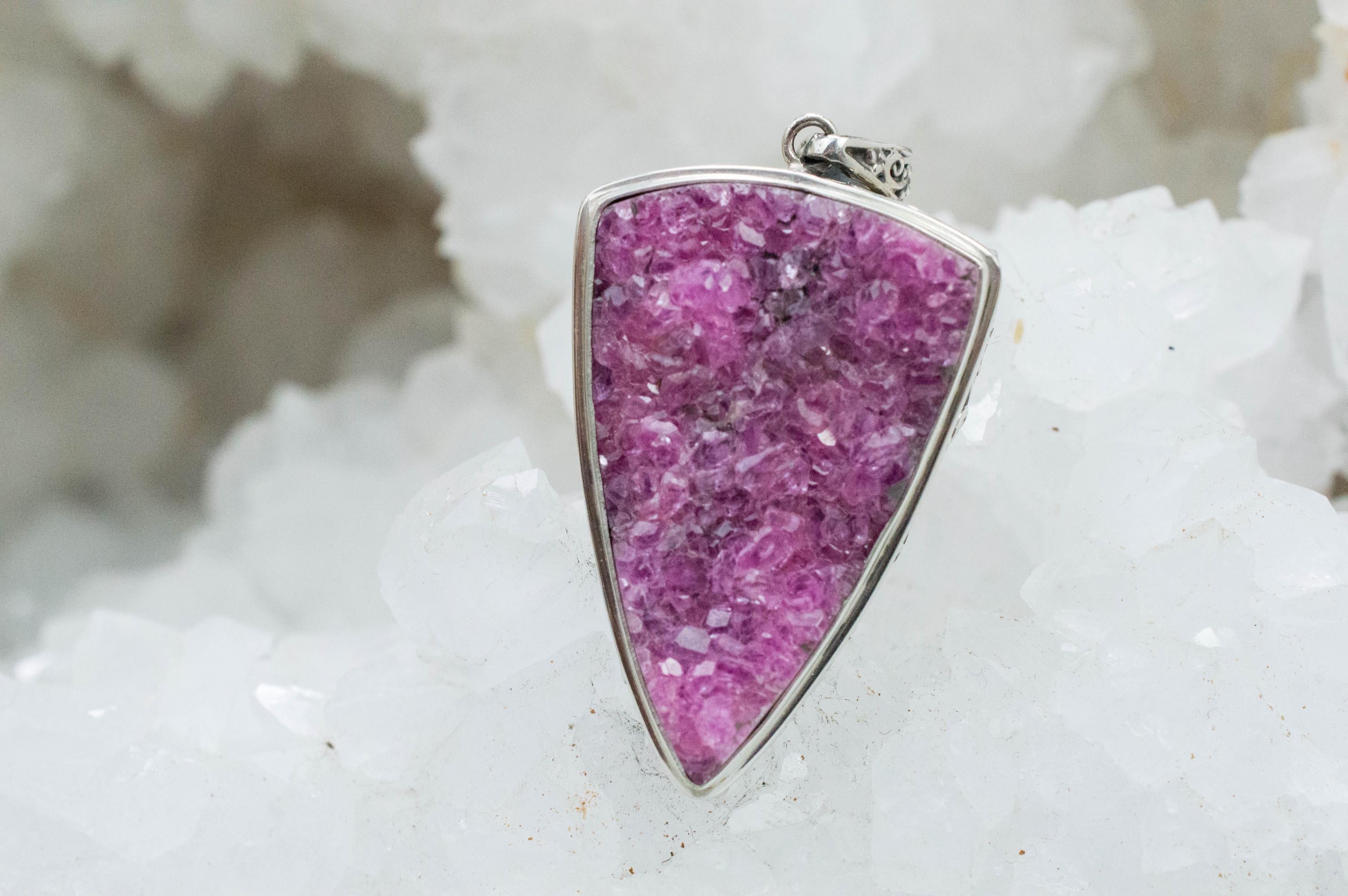 Cobalt Calcite Pendant, Natural Untreated Congo Cobalto Calcite; 31x22mm - Mark Oliver Gems