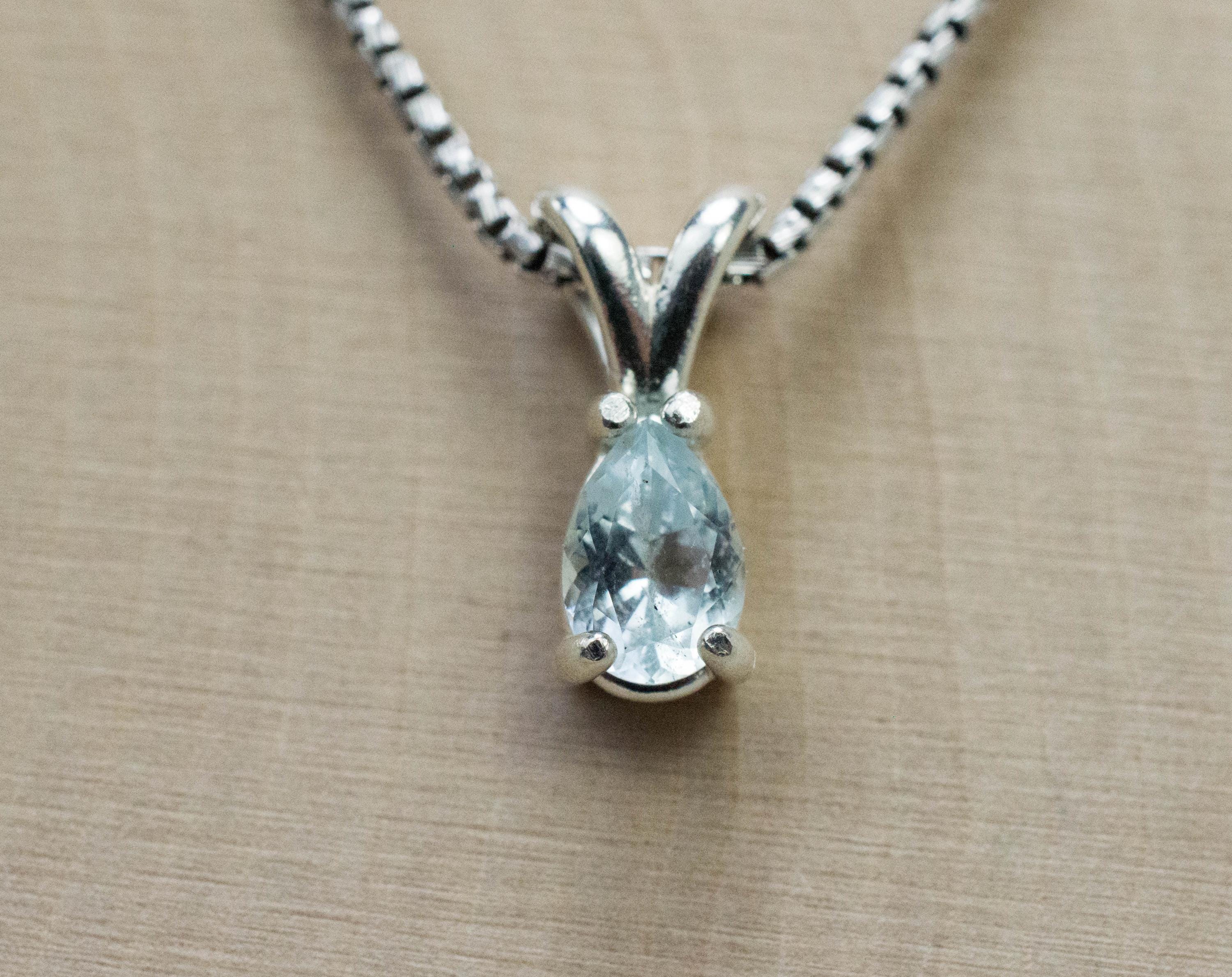 Blue Topaz Pendant; Natural Untreated Nigeria Topaz; 0.655cts - Mark Oliver Gems