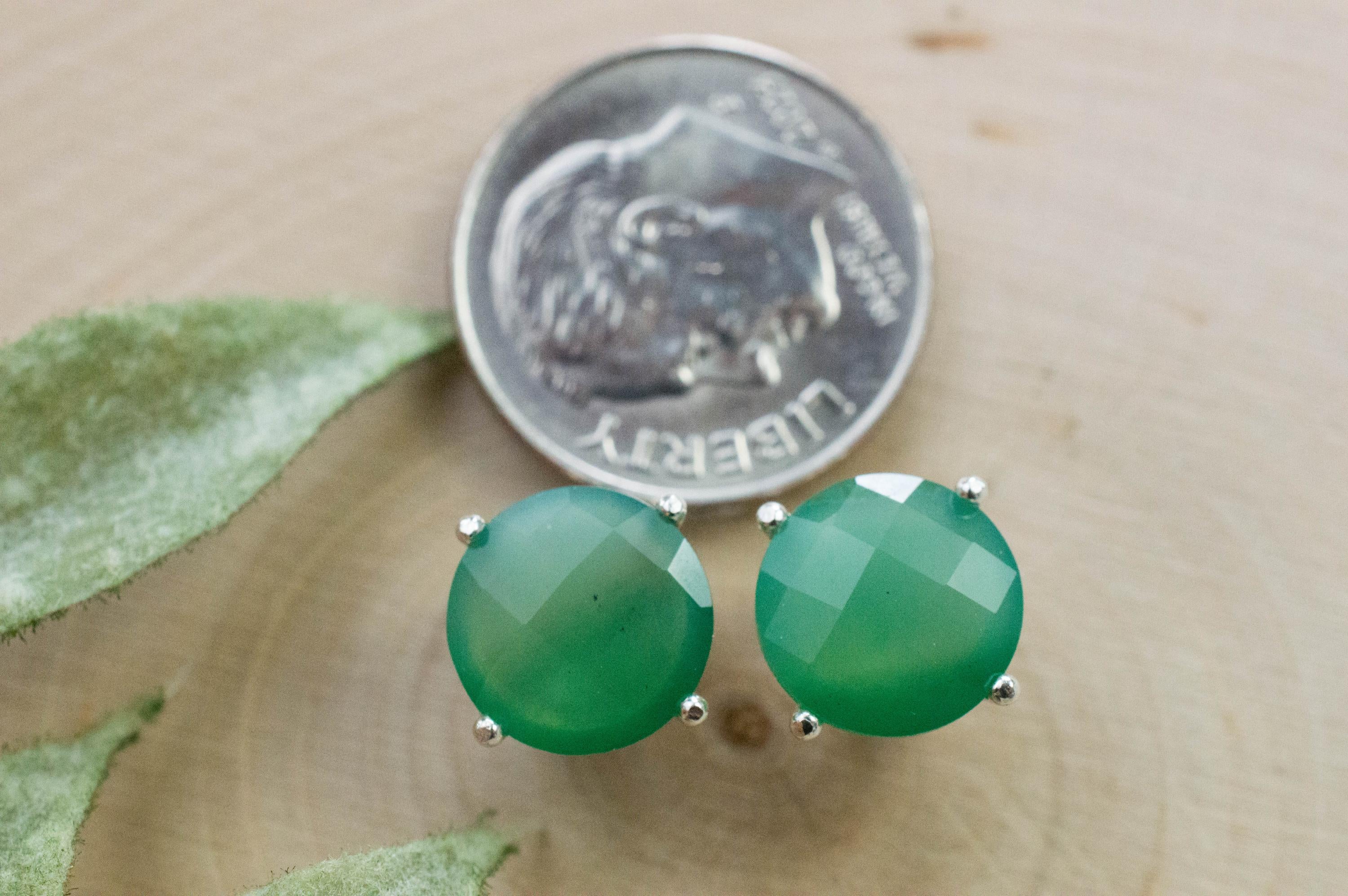 Chrome Chalcedony Earrings; Natural Untreated Zimbabwe Chalcedony; 4.185cts - Mark Oliver Gems