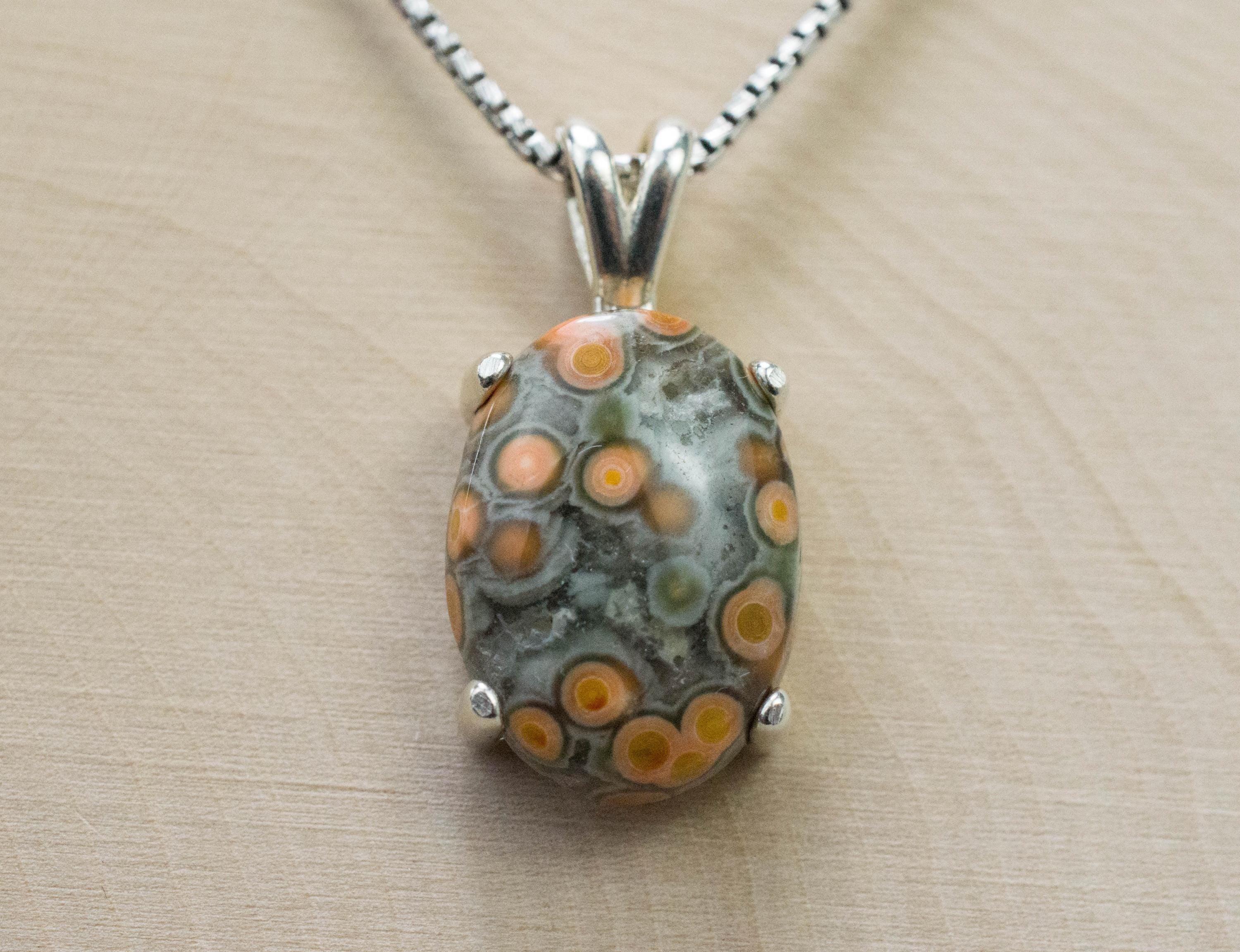 Ocean Jasper Pendant; Natural Untreated Madagascar Jasper; 8.860cts - Mark Oliver Gems