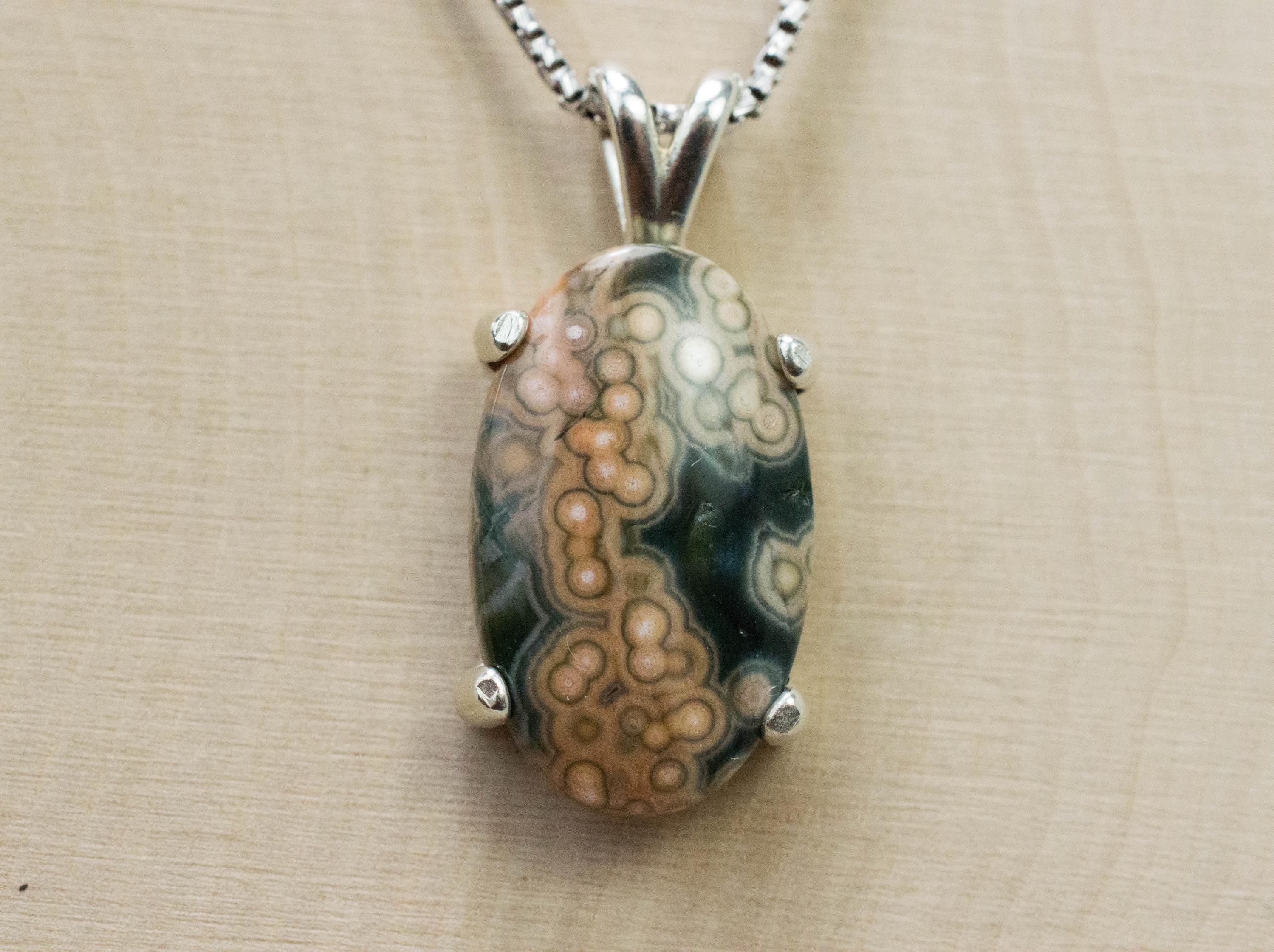 Ocean Jasper Pendant; Natural Untreated Madagascar Jasper; 9.255cts - Mark Oliver Gems