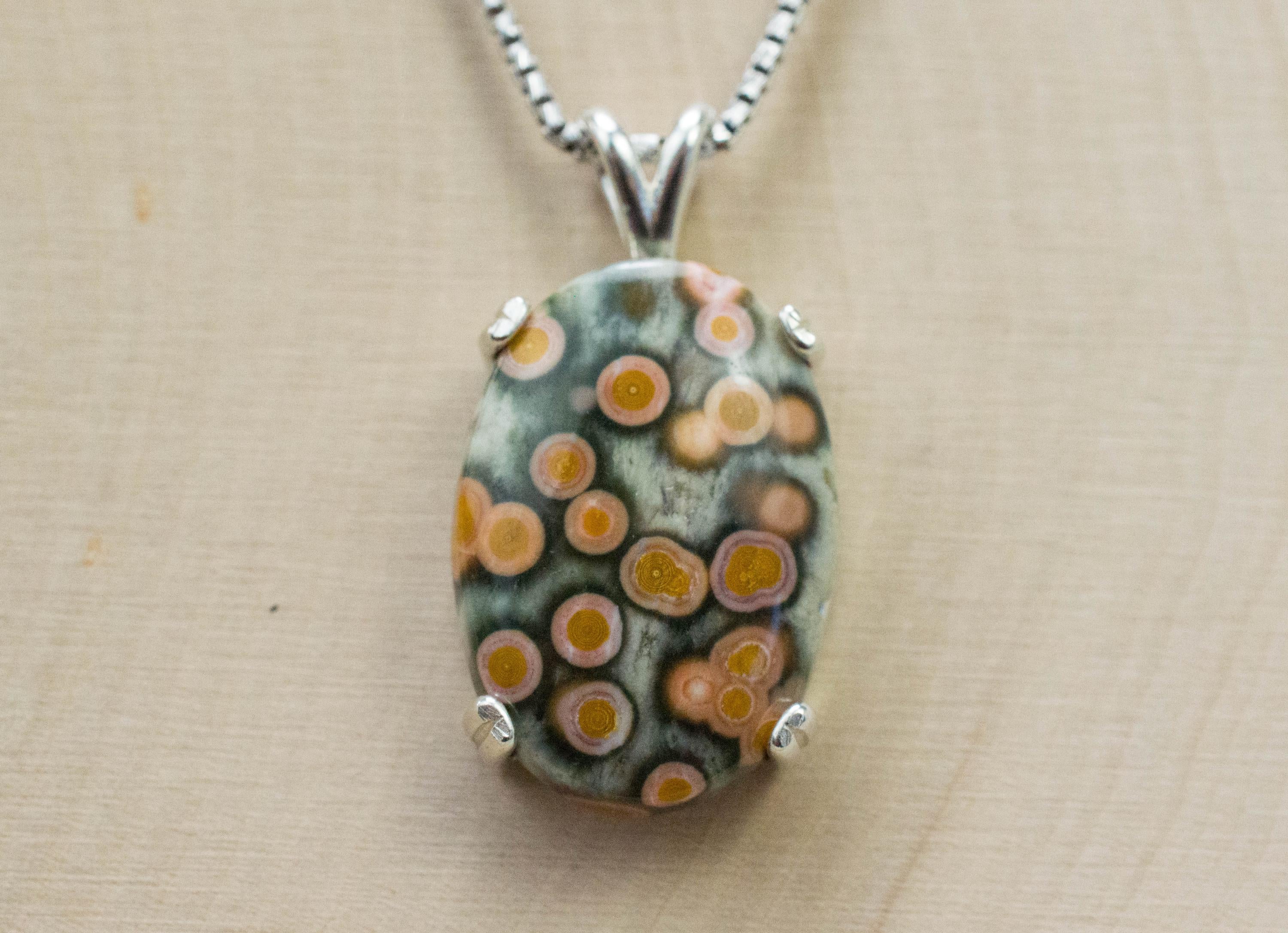 Ocean Jasper Pendant; Natural Untreated Madagascar Jasper; 13.705cts - Mark Oliver Gems