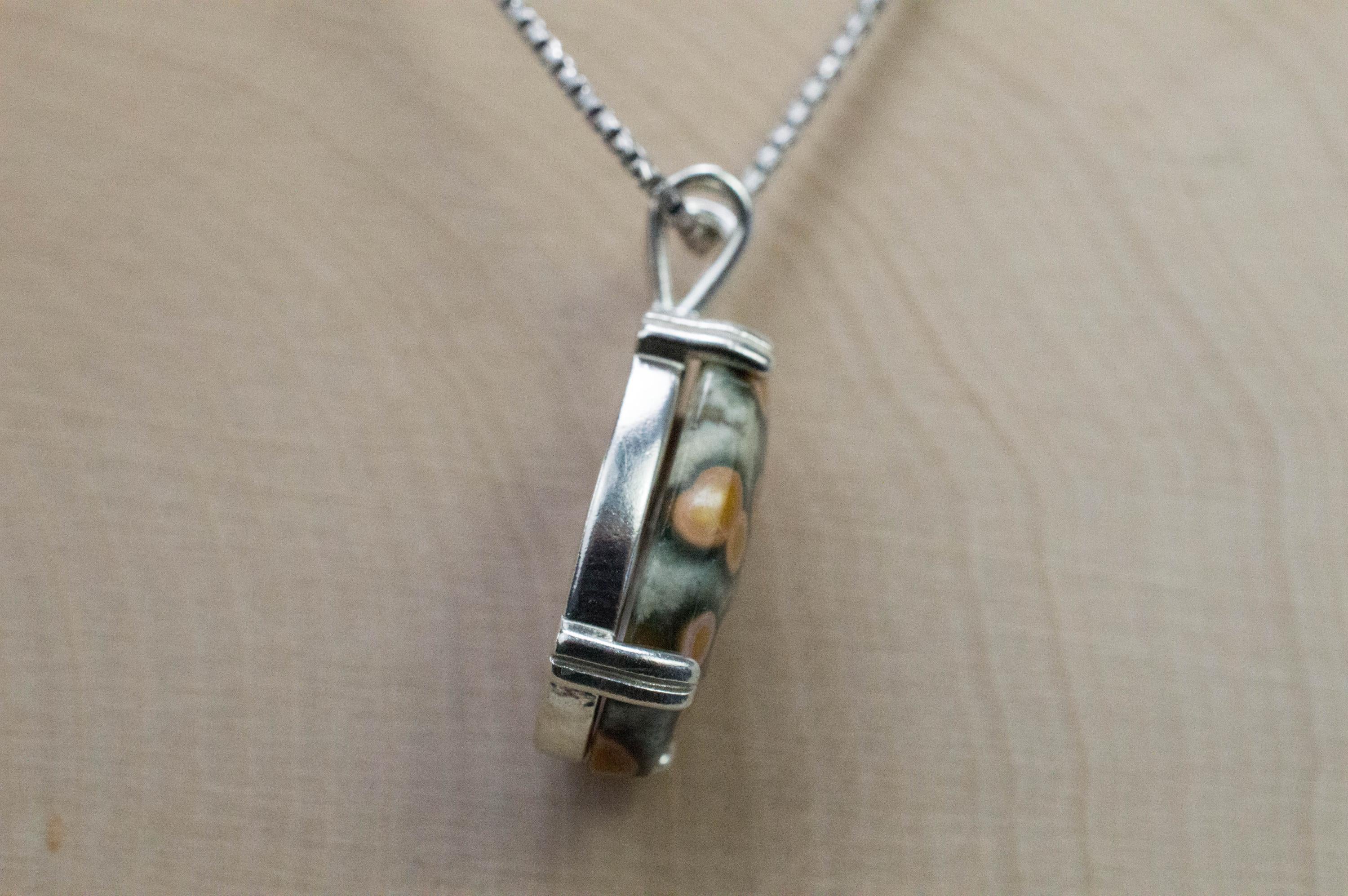 Ocean Jasper Pendant; Natural Untreated Madagascar Jasper; 13.705cts - Mark Oliver Gems