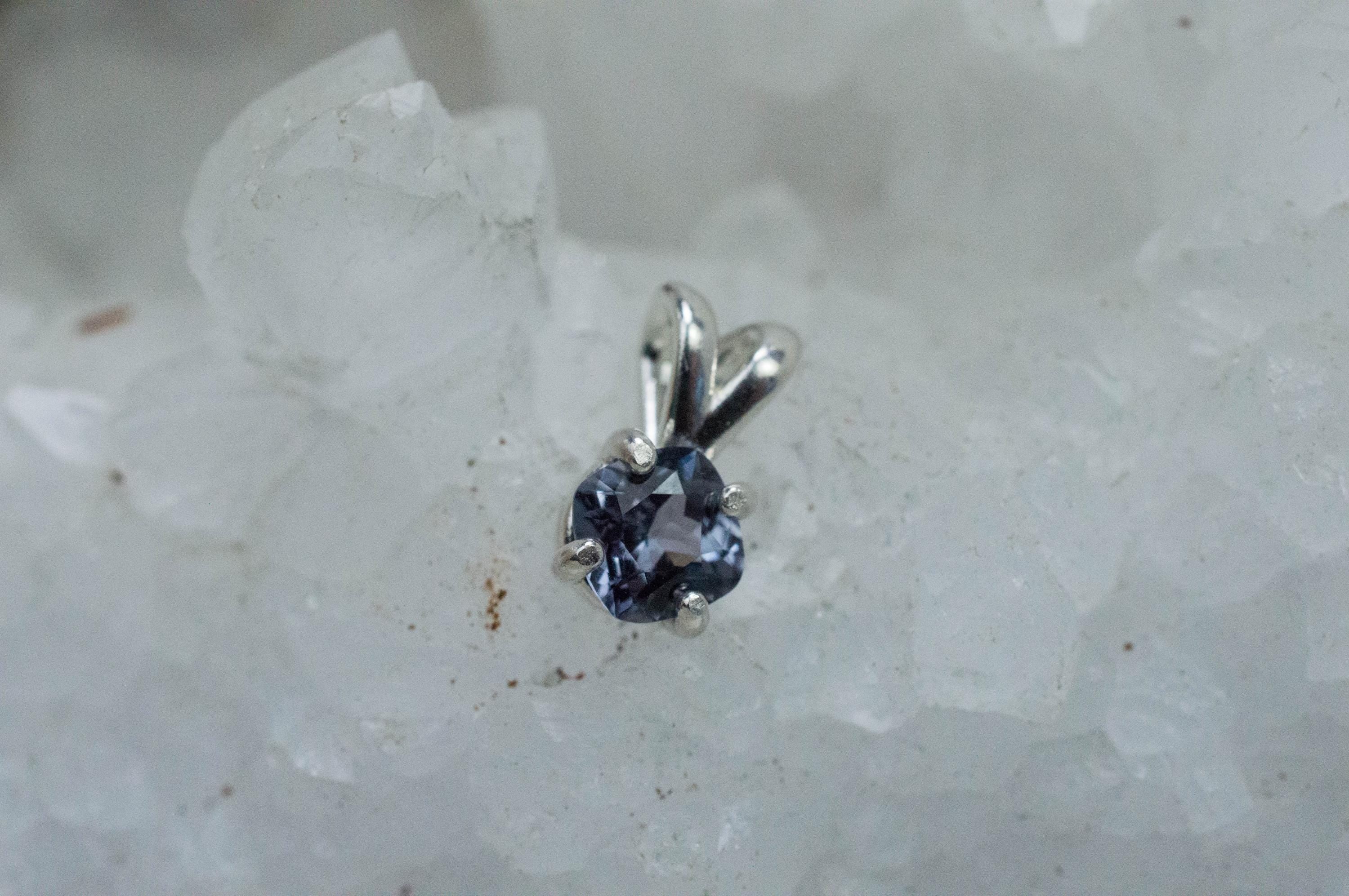 Gray Spinel Pendant; Natural Untreated Mozambique Spinel; 0.800cts - Mark Oliver Gems