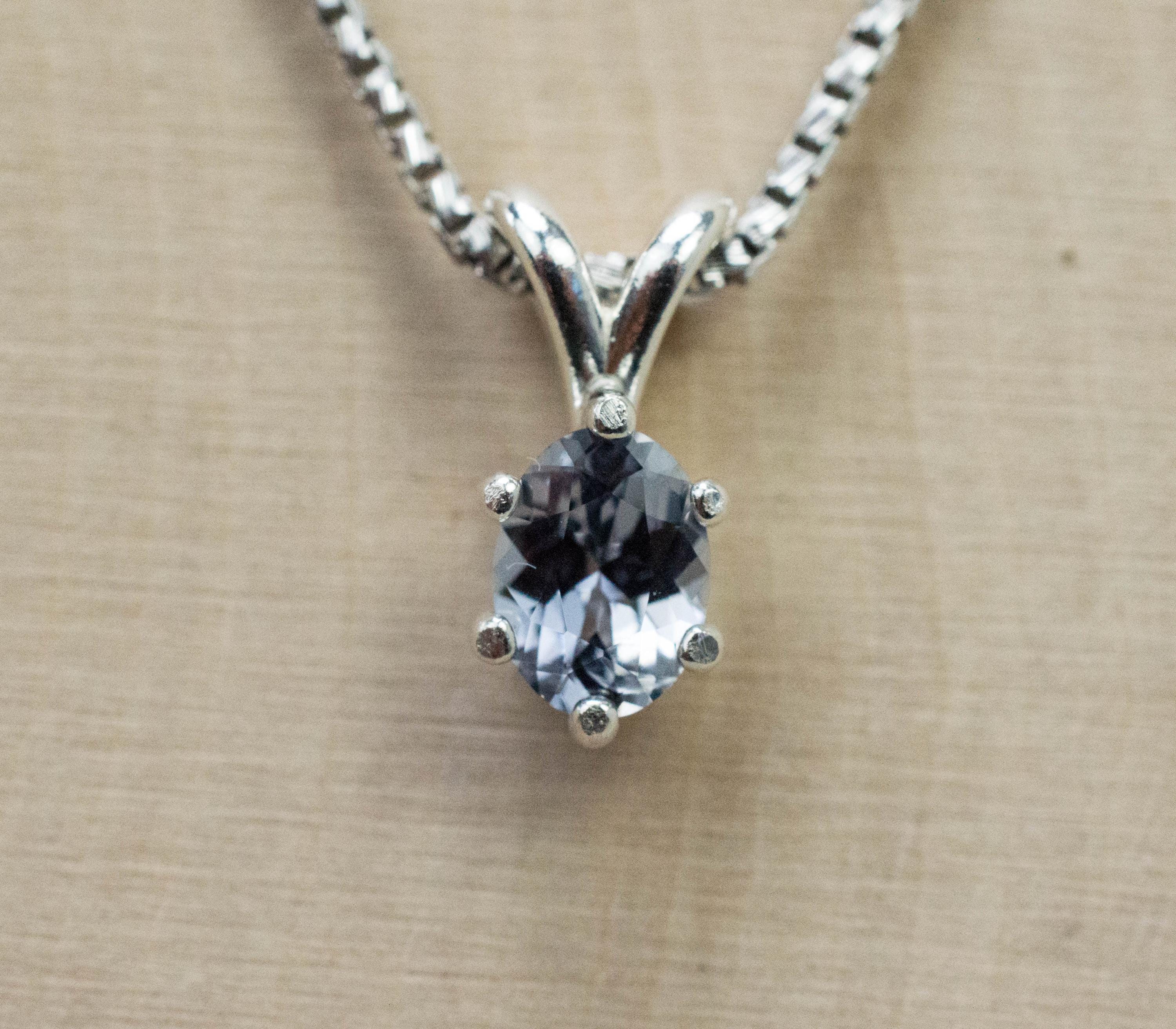 Gray Spinel Pendant; Natural Untreated Mozambique Spinel; 0.810cts - Mark Oliver Gems