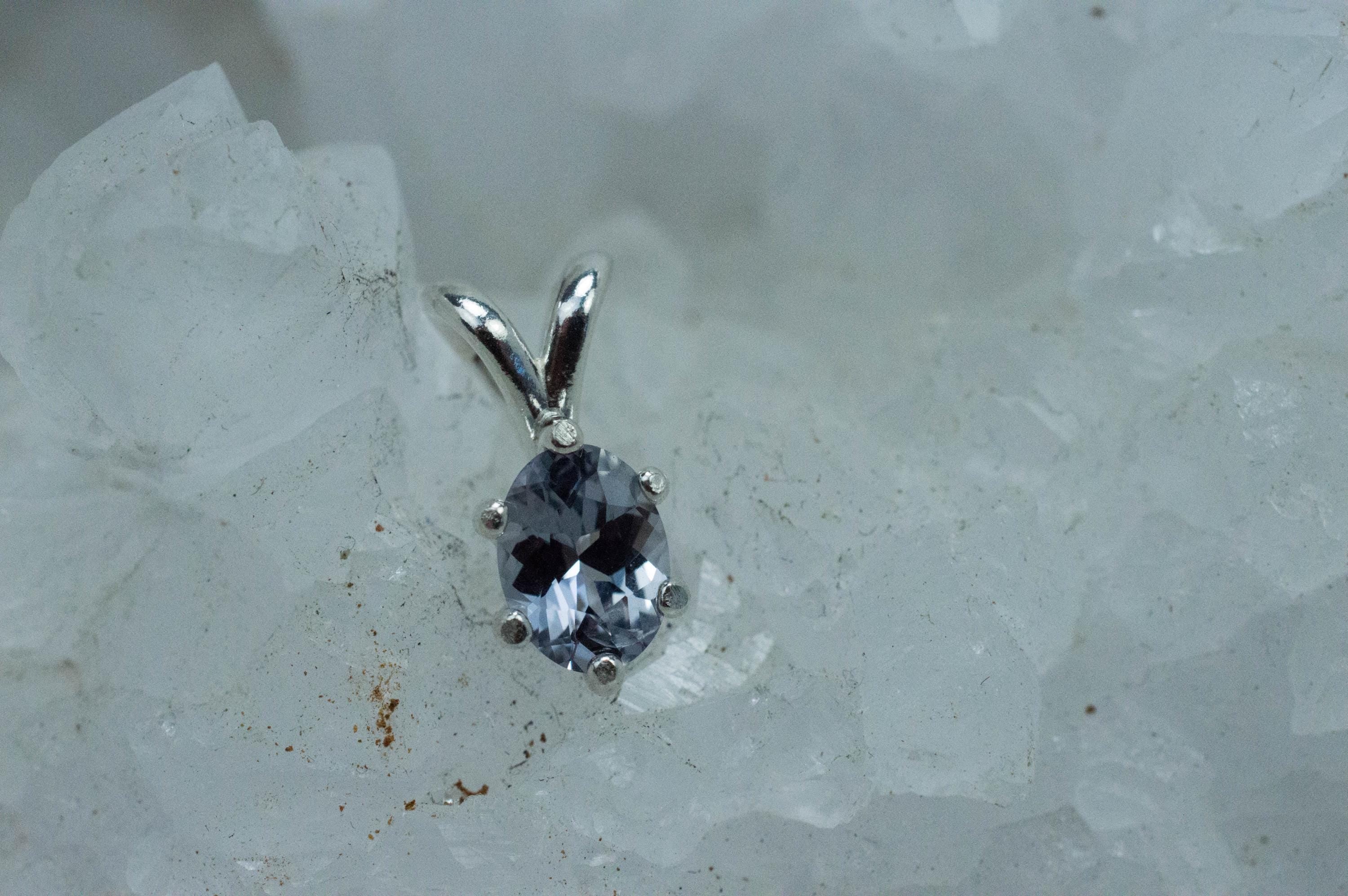 Gray Spinel Pendant; Natural Untreated Mozambique Spinel; 0.810cts - Mark Oliver Gems