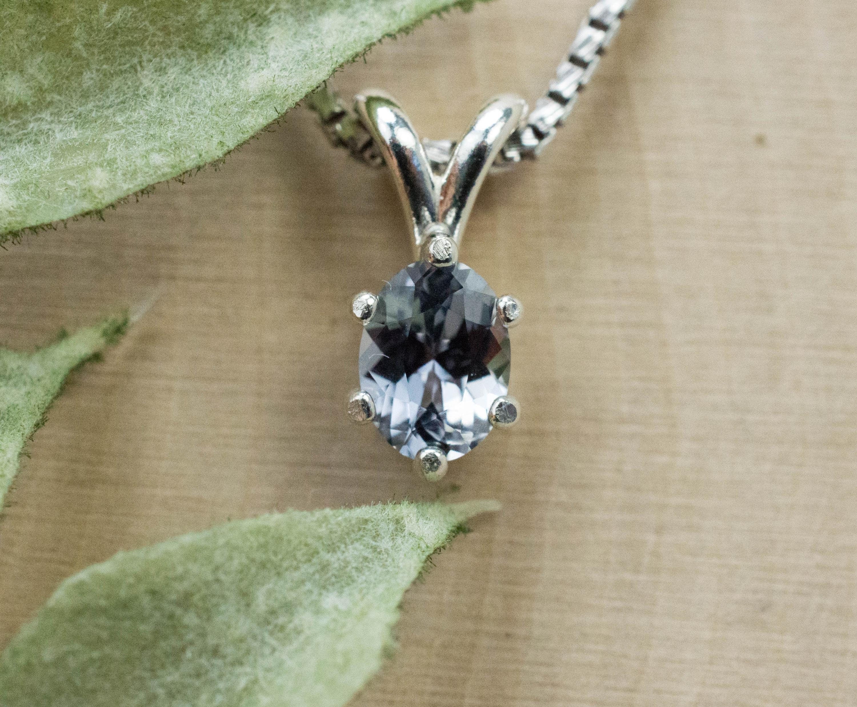 Gray Spinel Pendant; Natural Untreated Mozambique Spinel; 0.810cts - Mark Oliver Gems