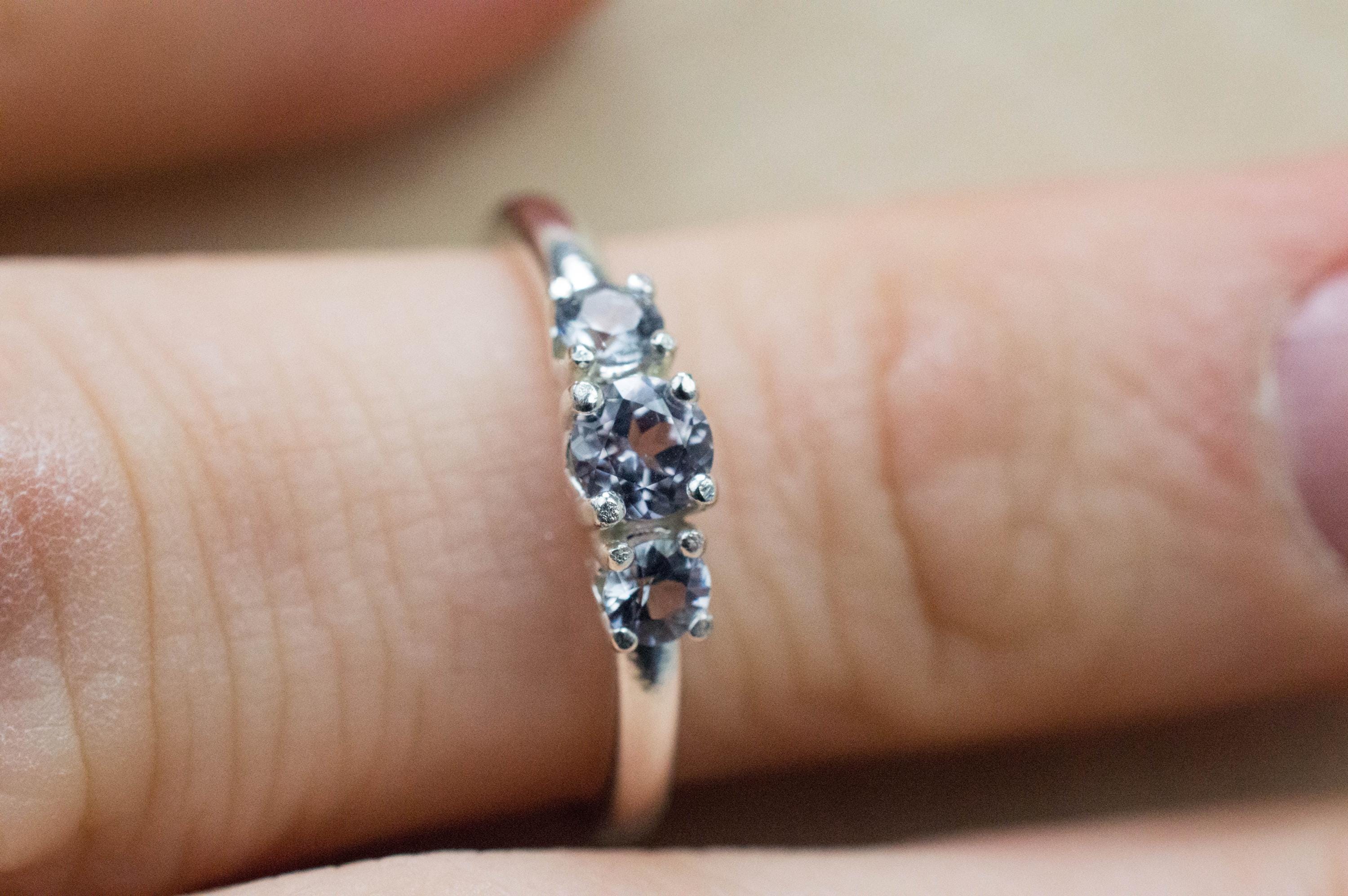 Gray Spinel Ring, Natural Untreated Mozambique Spinel; 0.540cts - Mark Oliver Gems