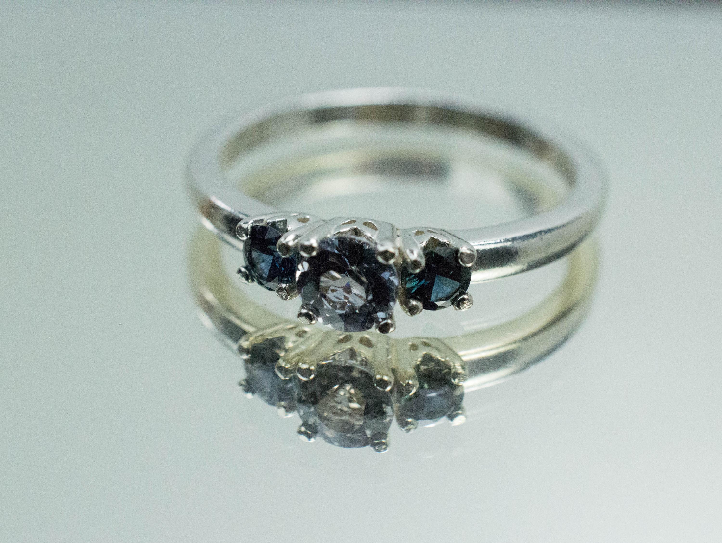 Gray and Blue Spinel Ring, Natural Untreated Mozambique Spinel - Mark Oliver Gems