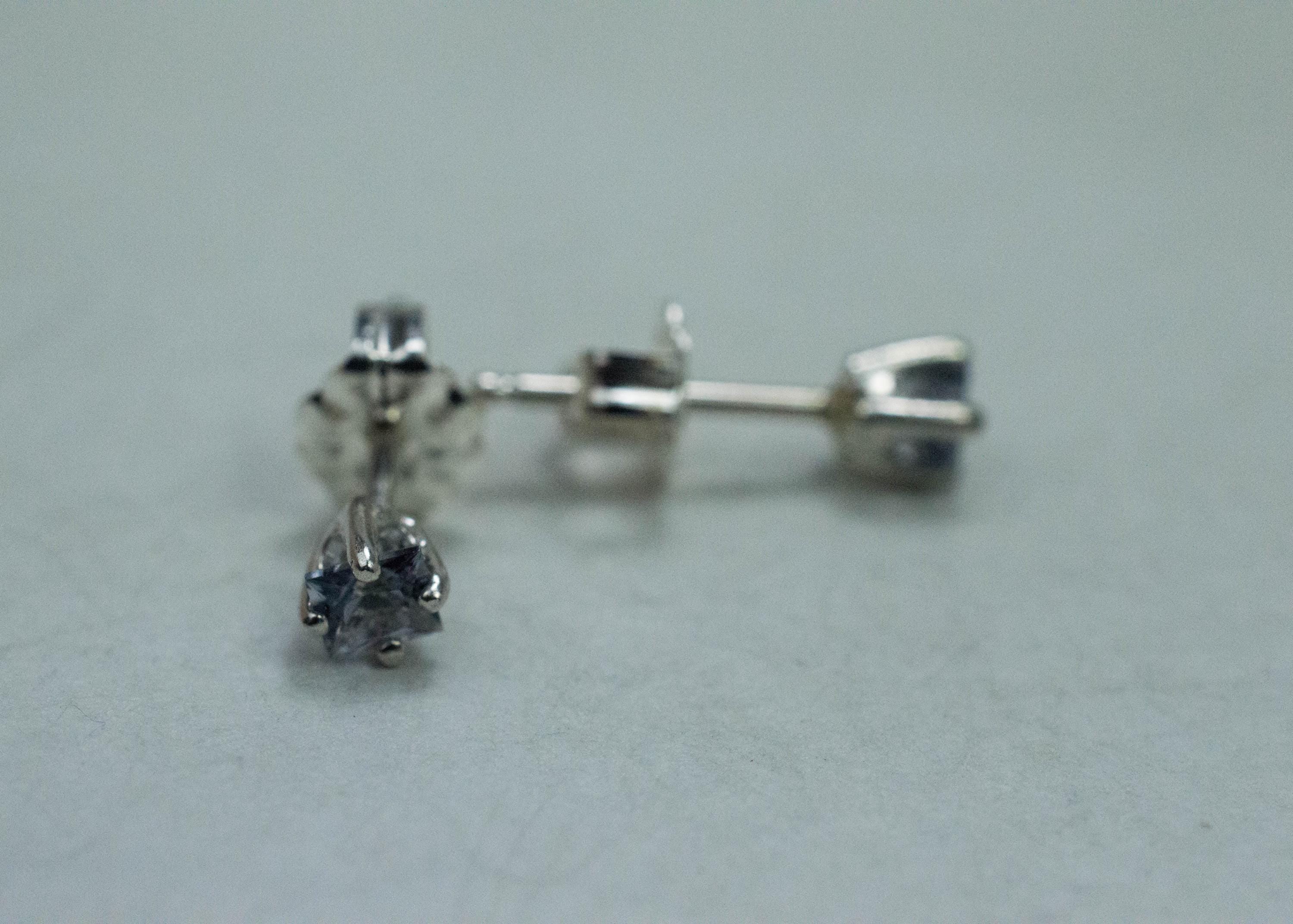 Gray Spinel Earrings; Natural Untreated Mozambique Spinel; 0.350cts - Mark Oliver Gems