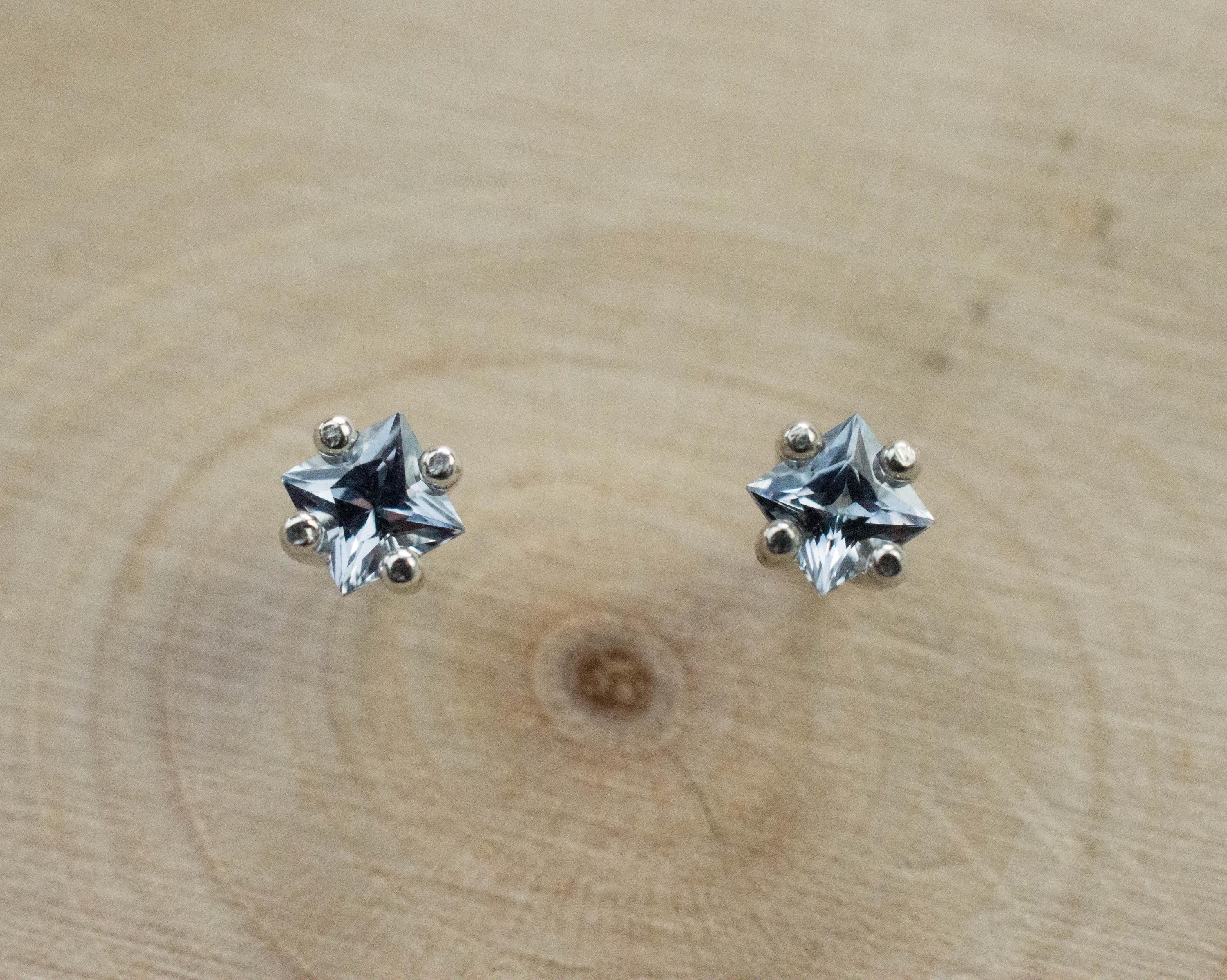 Gray Spinel Earrings; Natural Untreated Mozambique Spinel; 0.355cts - Mark Oliver Gems