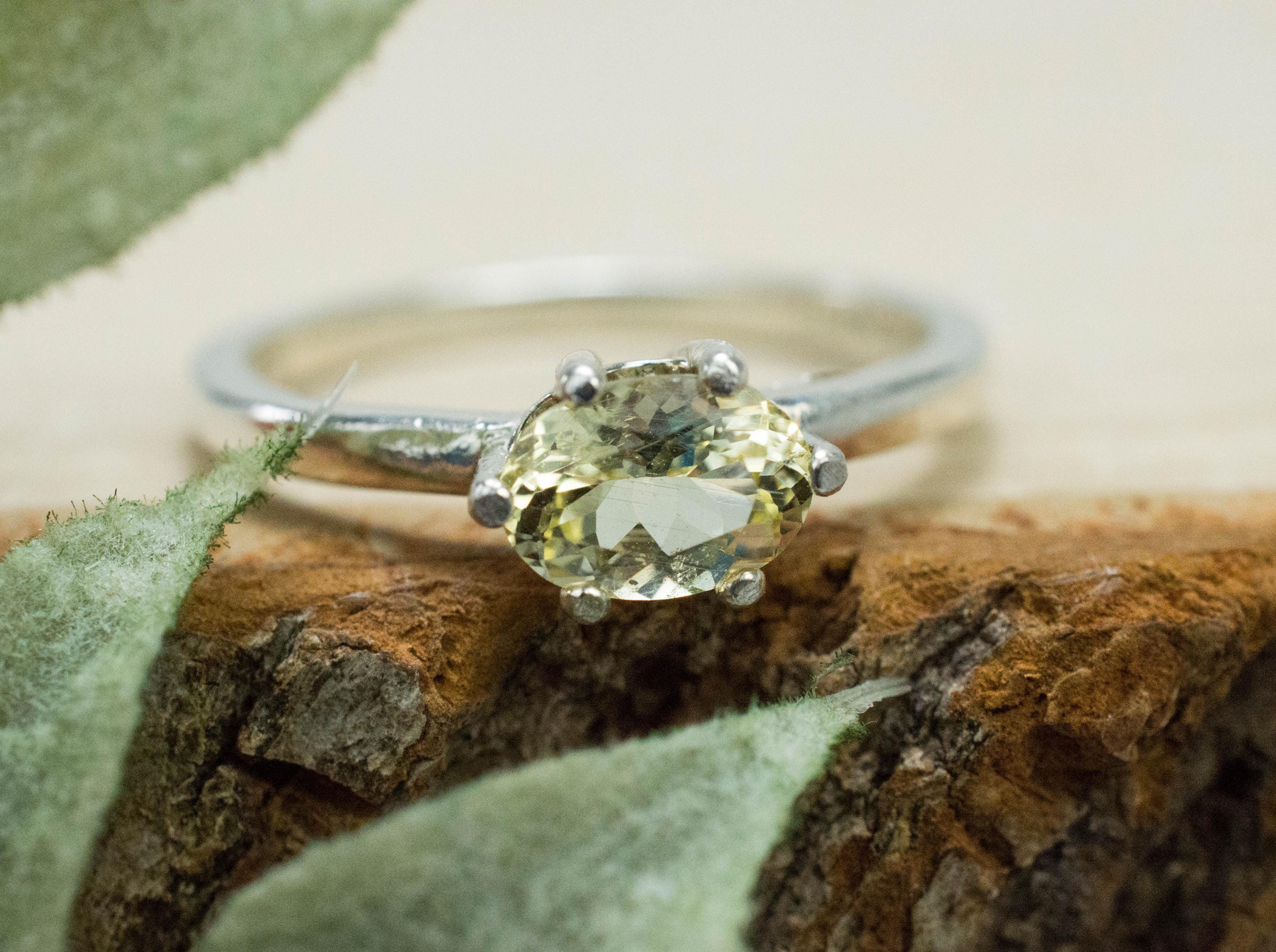 Yellow Danburite Ring; Natural Untreated Tanzanian Danburite; 0.700cts - Mark Oliver Gems