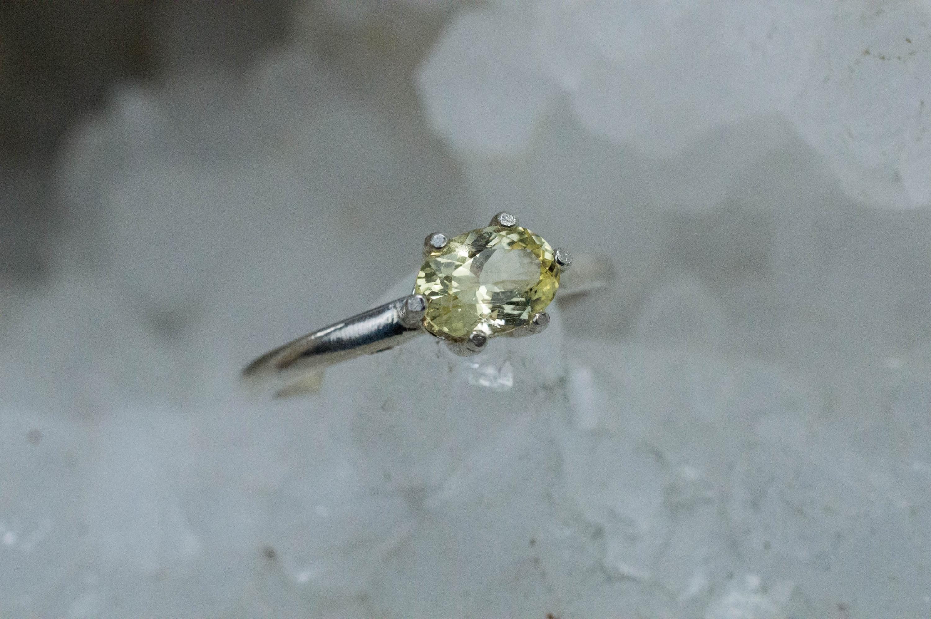 Yellow Danburite Ring; Natural Untreated Tanzanian Danburite; 0.700cts - Mark Oliver Gems