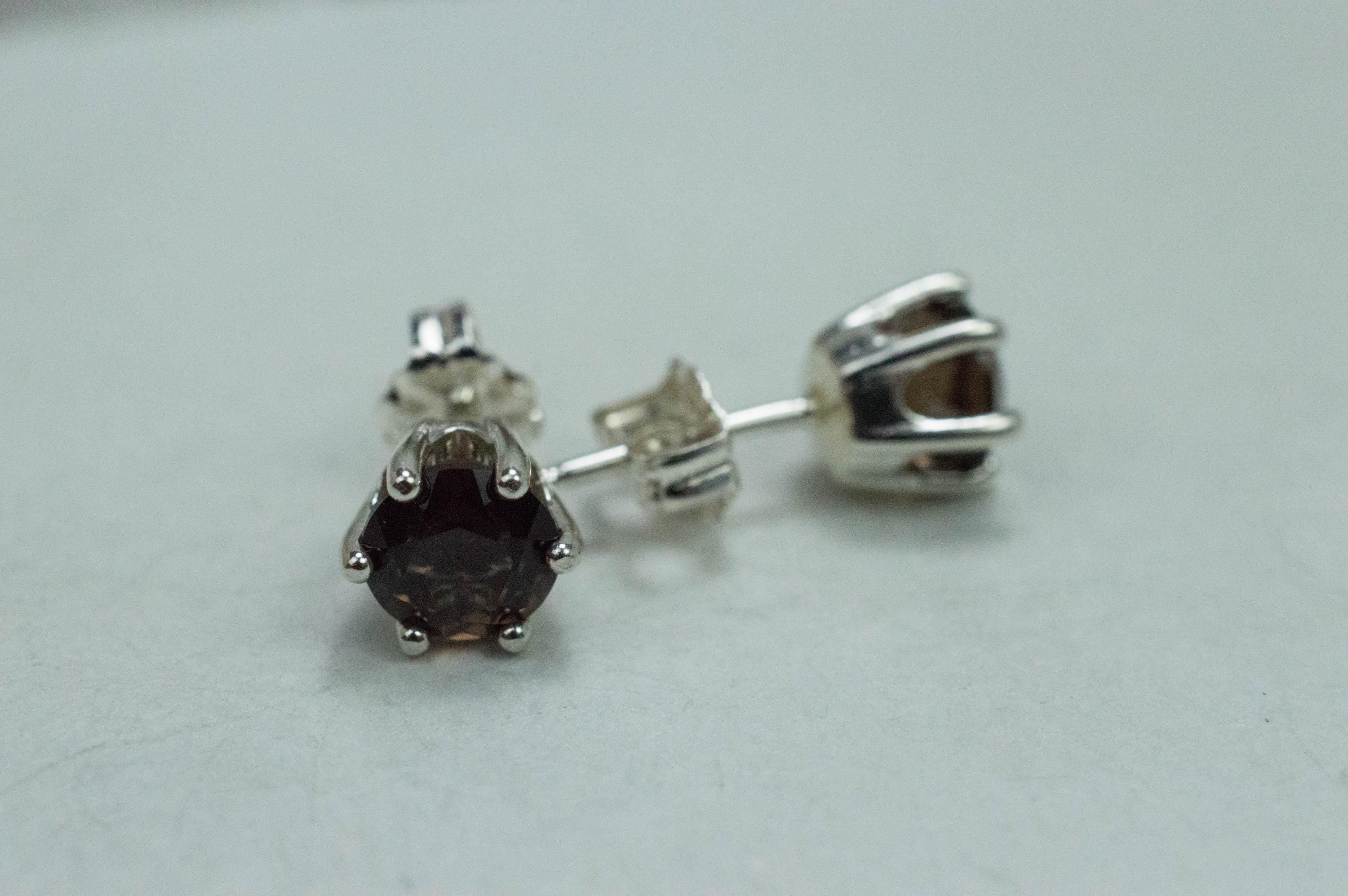 Smoky Quartz Earrings; Natural Untreated USA Quartz; 1.650cts - Mark Oliver Gems