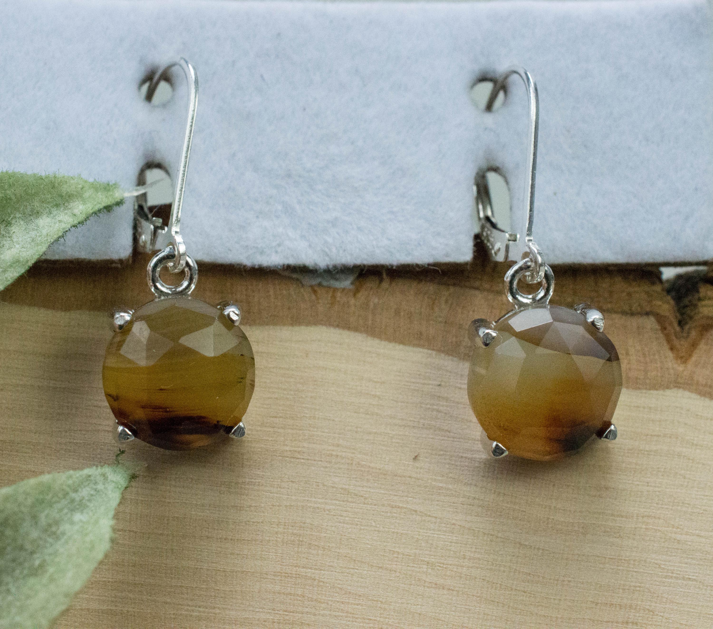 Montana Moss Agate Earrings, Natural Untreated USA Agate; 6.600cts - Mark Oliver Gems